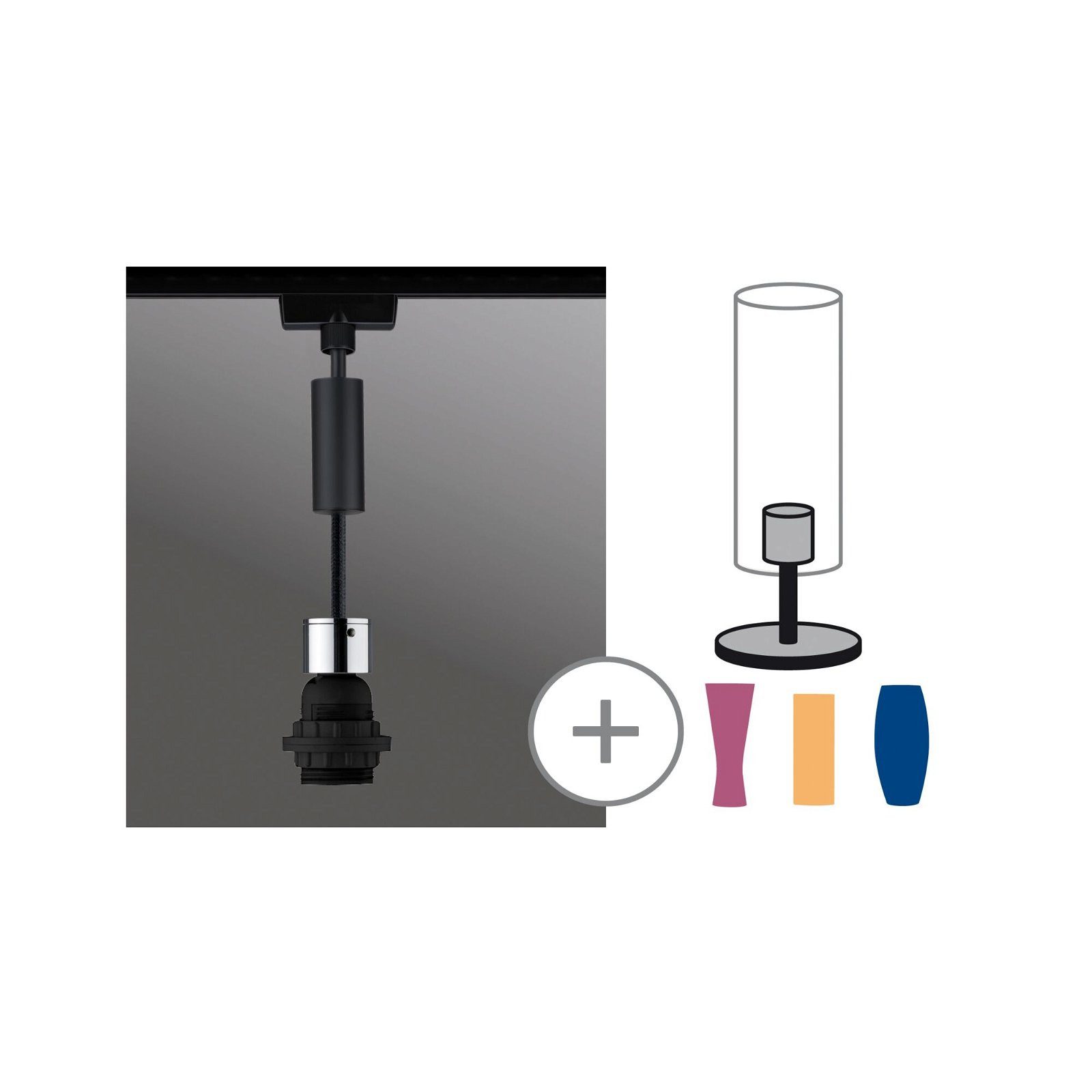 Paulmann Railsysteem-lampen URail Hanglamp 2Easy E27 max. 20W dimbaar 230V (1-delig)