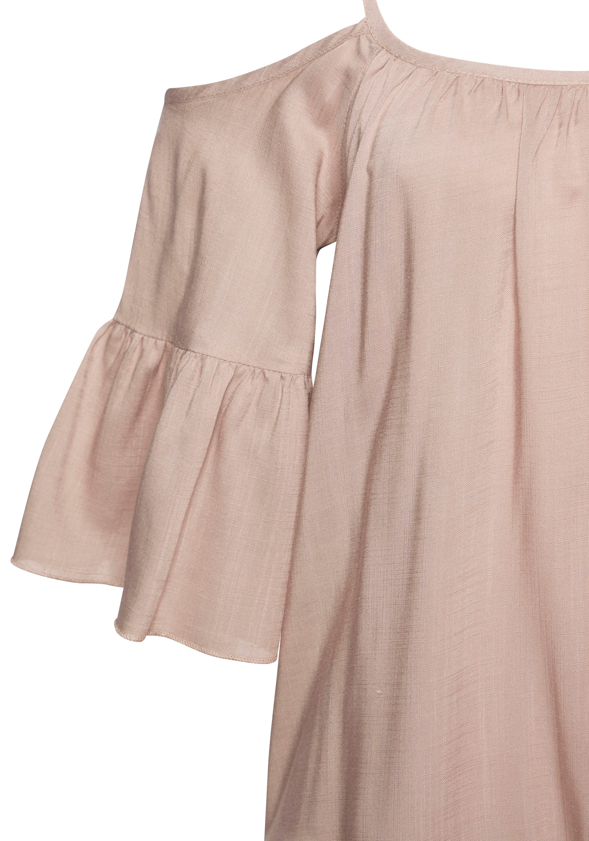 Buffalo Blouse zonder sluiting van geweven viscose damesblouse met volants korte mouw blouse