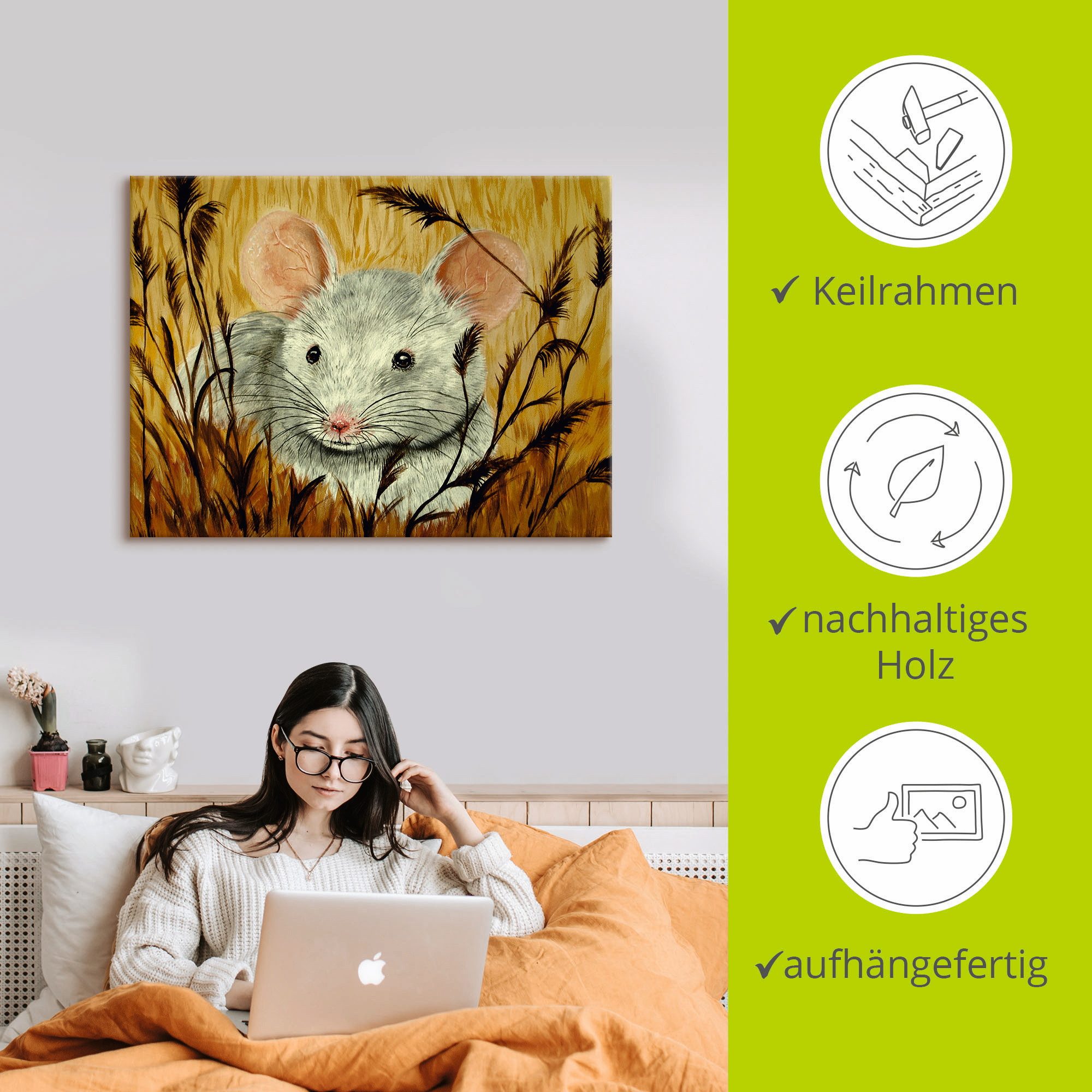Artland Artprint Muis als artprint van aluminium, artprint op linnen, muursticker of poster in verschillende maten