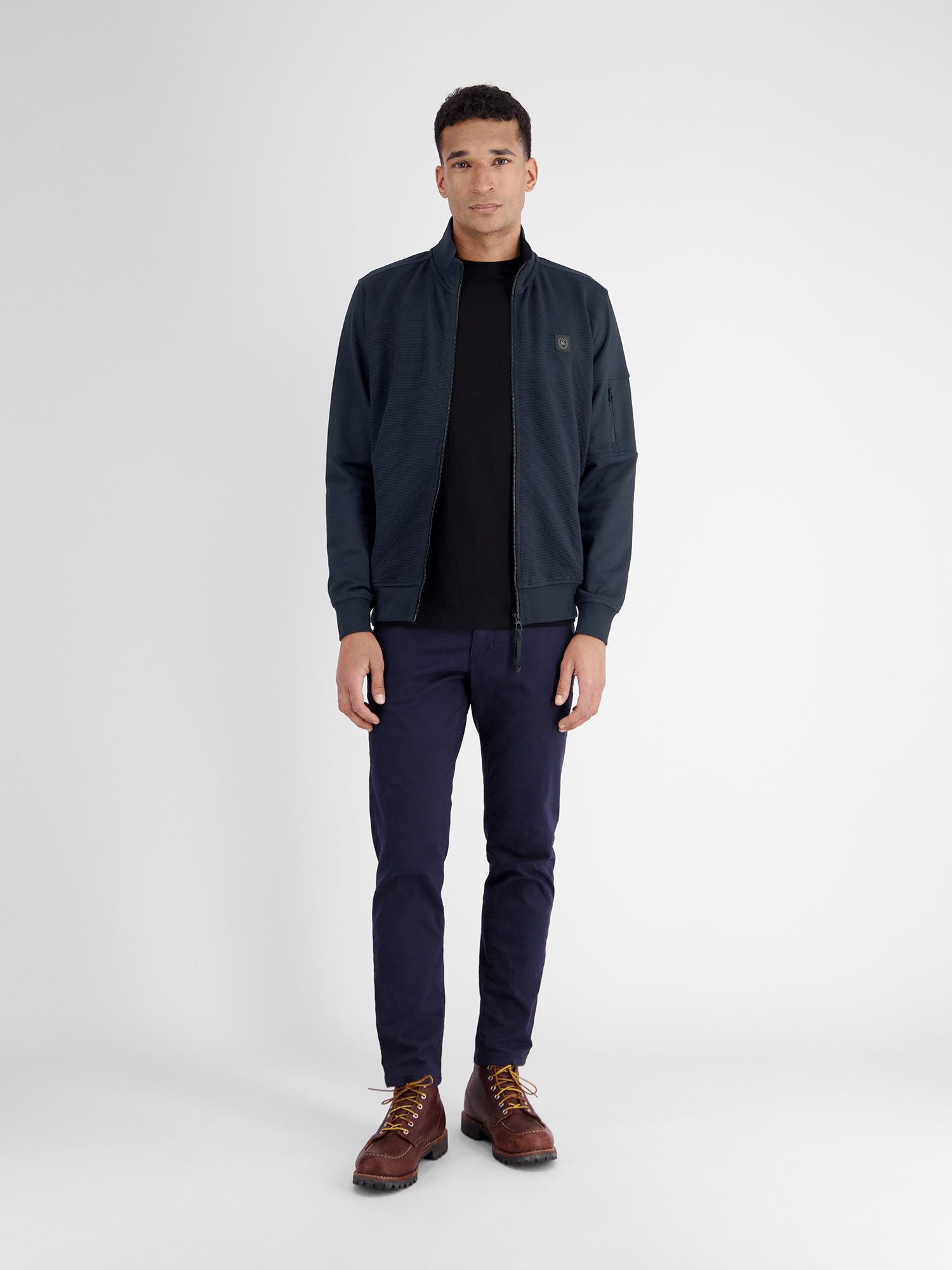 Lerros Sweatvest LERROS heren sweatshirt jack in structuur-katoenkwaliteit