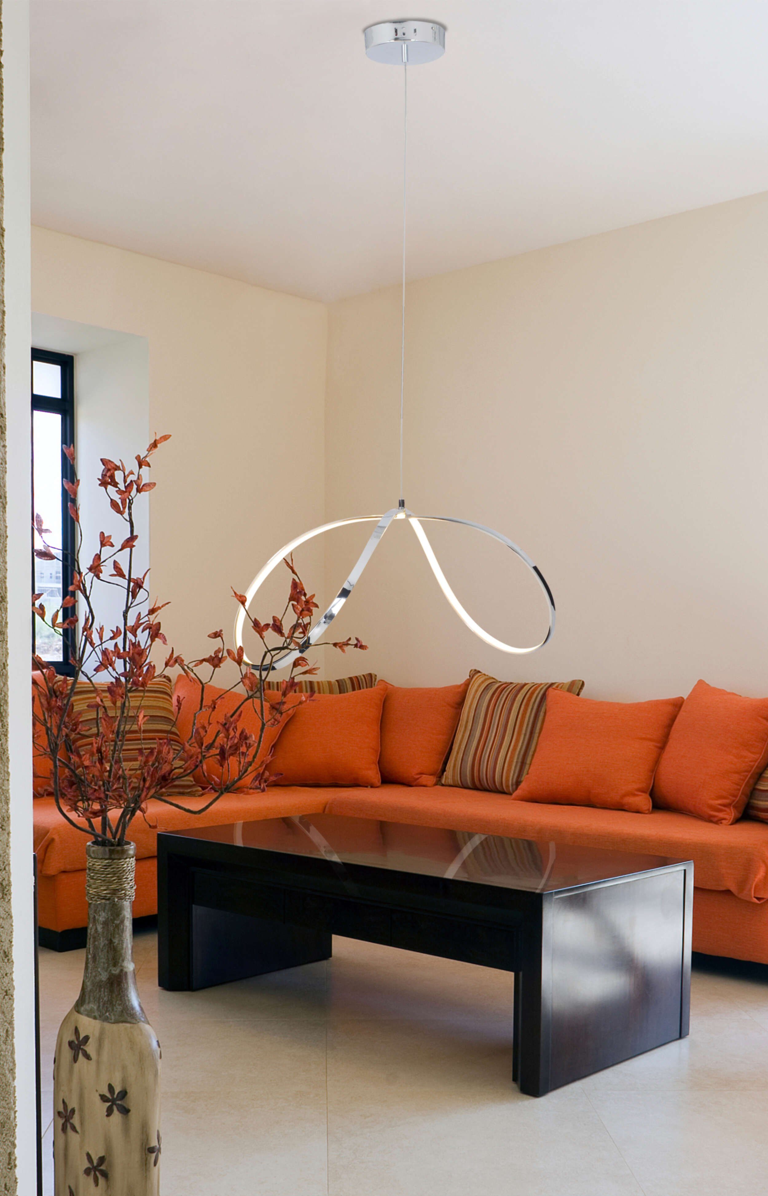 näve Led-hanglamp Loop Line modern ontwerp, aangenaam licht (1 stuk)