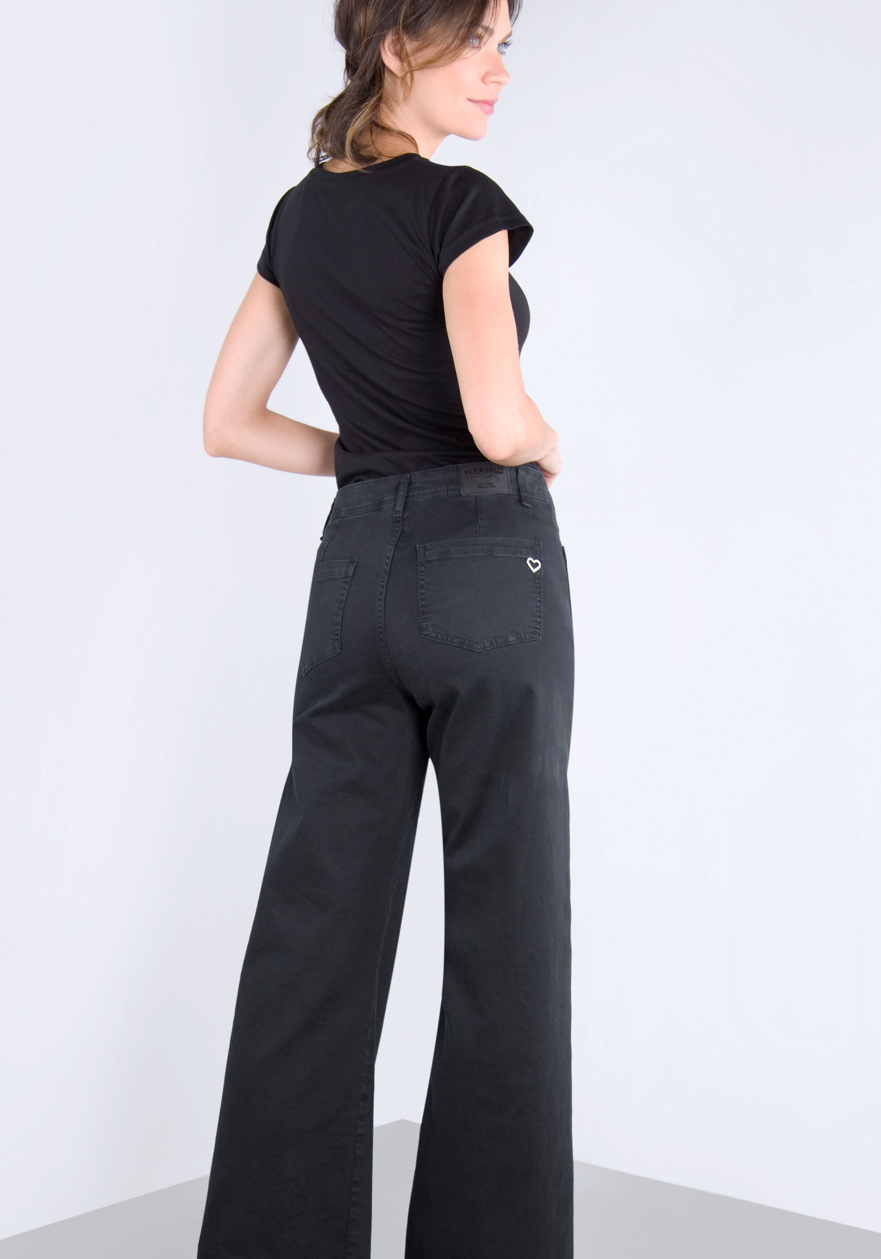 Please Jeans Broek met wijde pijpen van hoogwaardige katoenmix met stretch