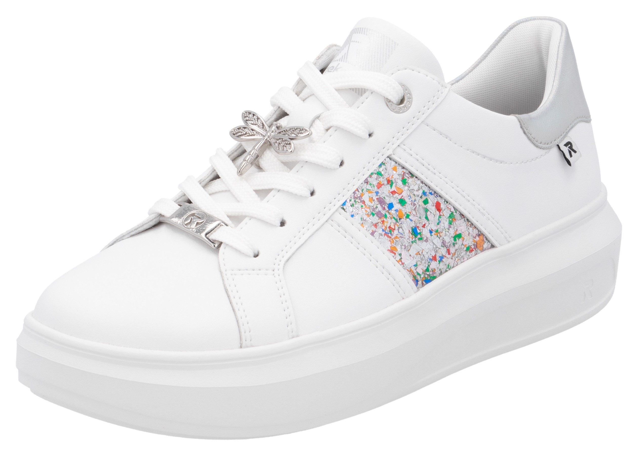 Rieker EVOLUTION Plateausneakers met stijlvolle metallic-details, vrijetijdsschoen, lage schoen,...