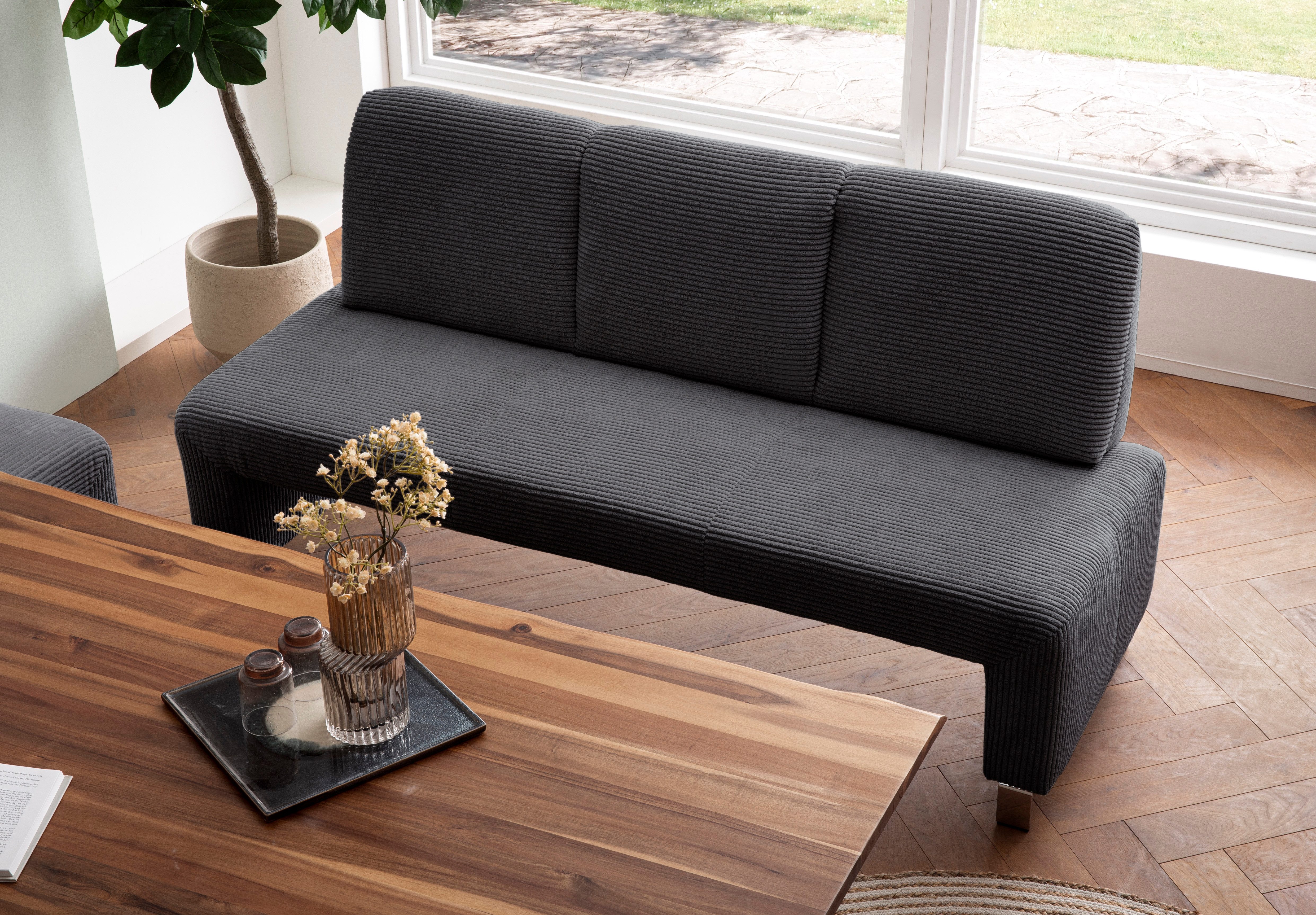 exxpo - sofa fashion Bank Intenso, bank, breedte 162 cm, keuze uit leer of textiel hoge bodemvrijheid, vrij in de ruimte te plaatsen, hoog zitcomfort
