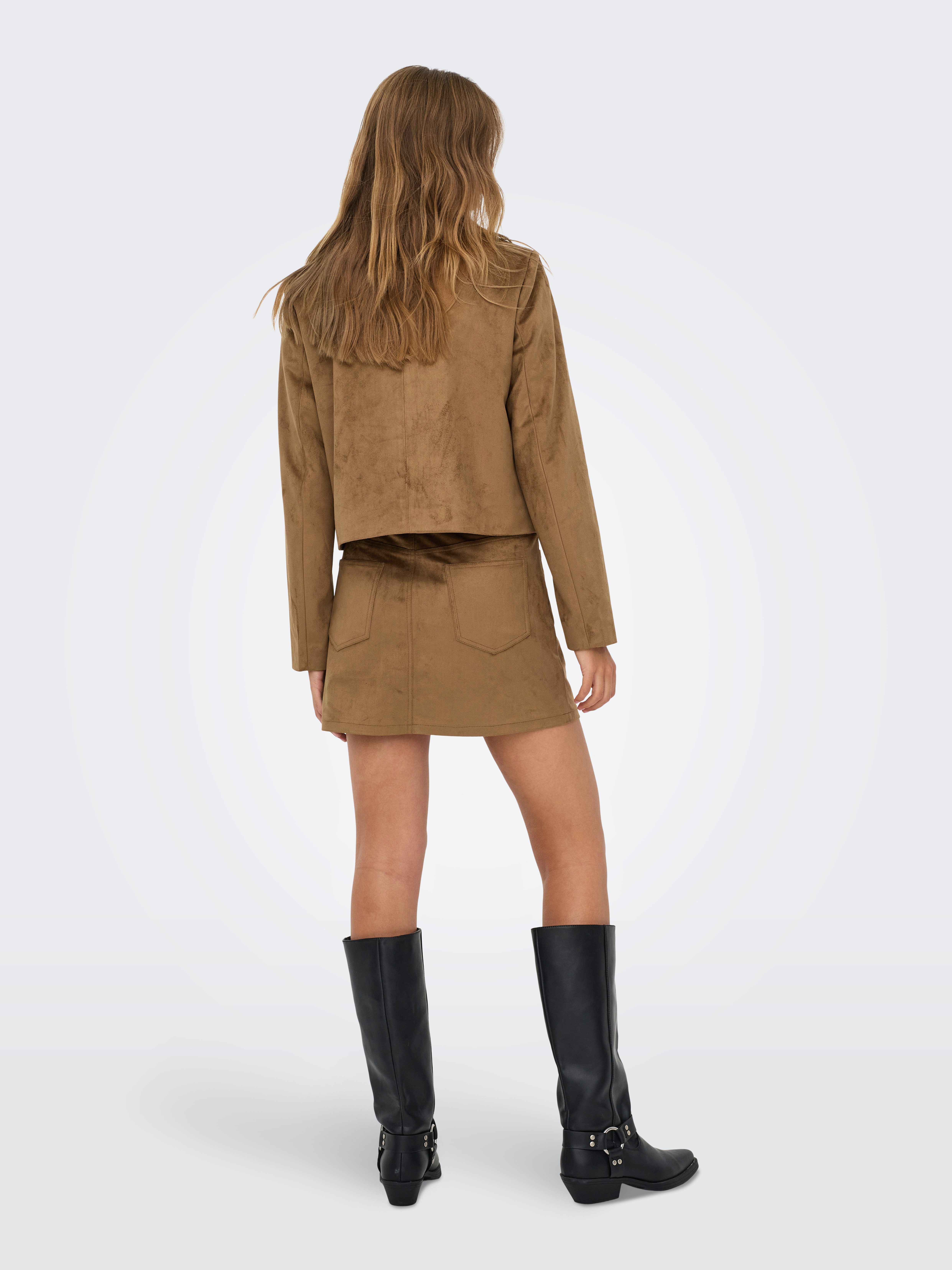 Only Imitatieleren rok ONLTULIP LIFE FAUX SUEDE SKIRT OTW