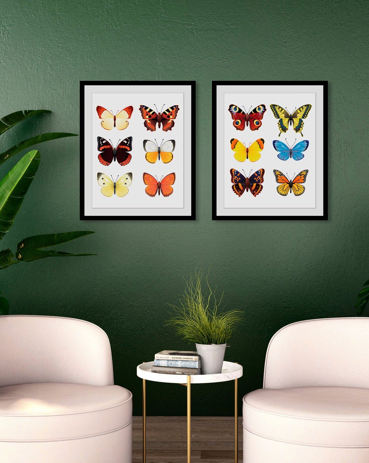queence Wanddecoratie Elina HD premium posterdruk incl. houten lijst (1 stuk)