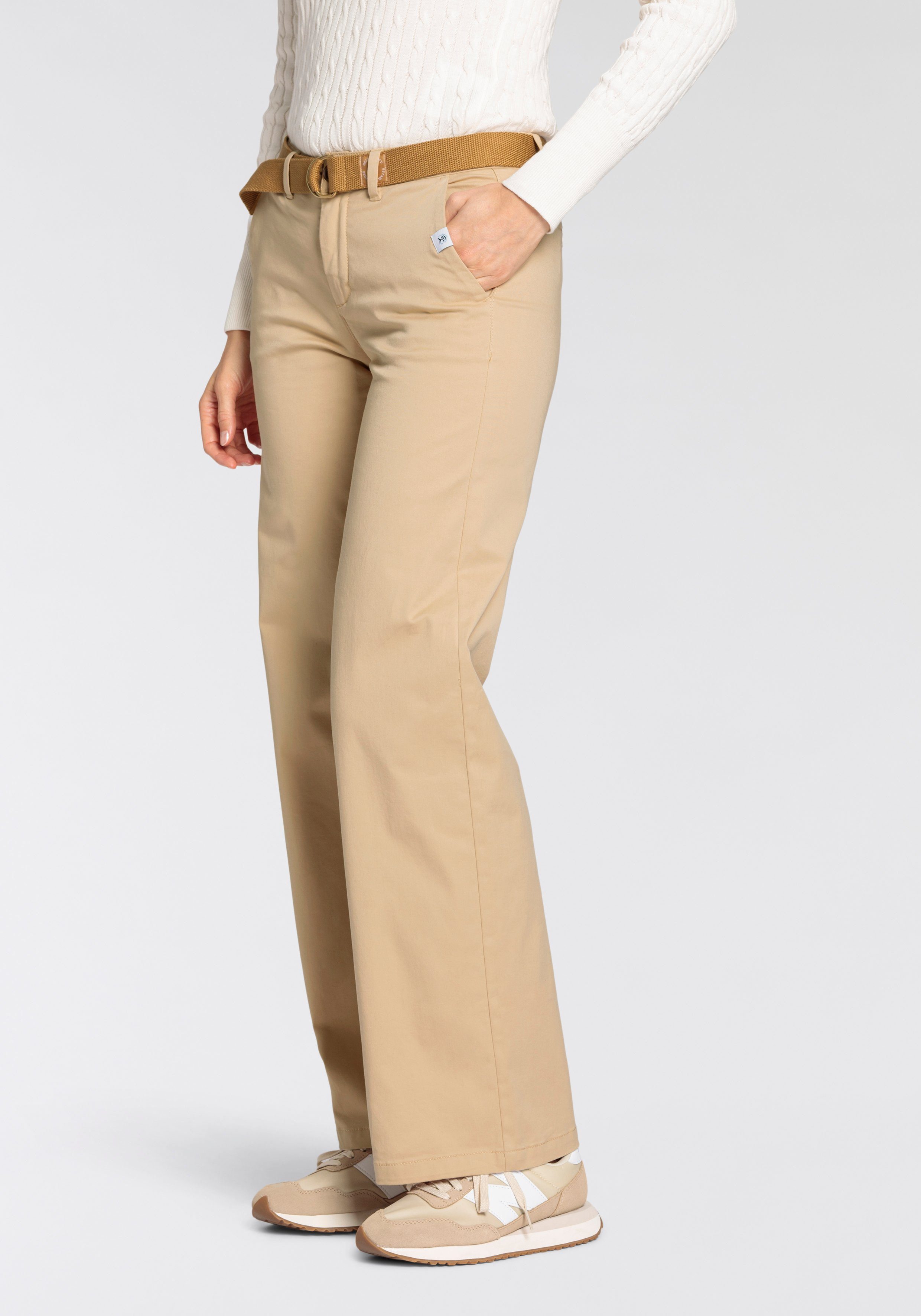 DELMAO Chino met bijpassende riem (set, 2-delig, Met riem)