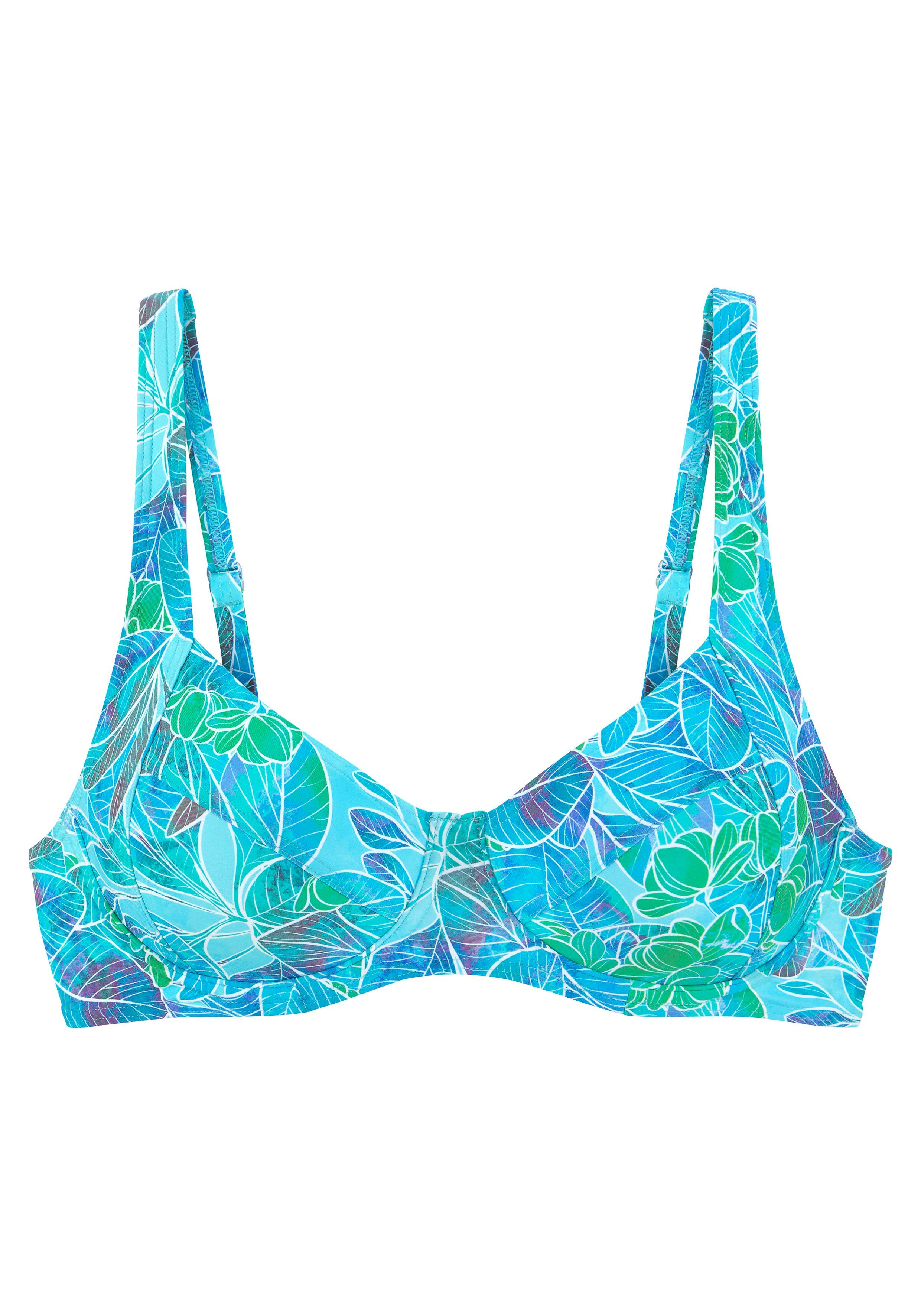 Sunseeker Bikinitop met beugels Lapa met tropische print