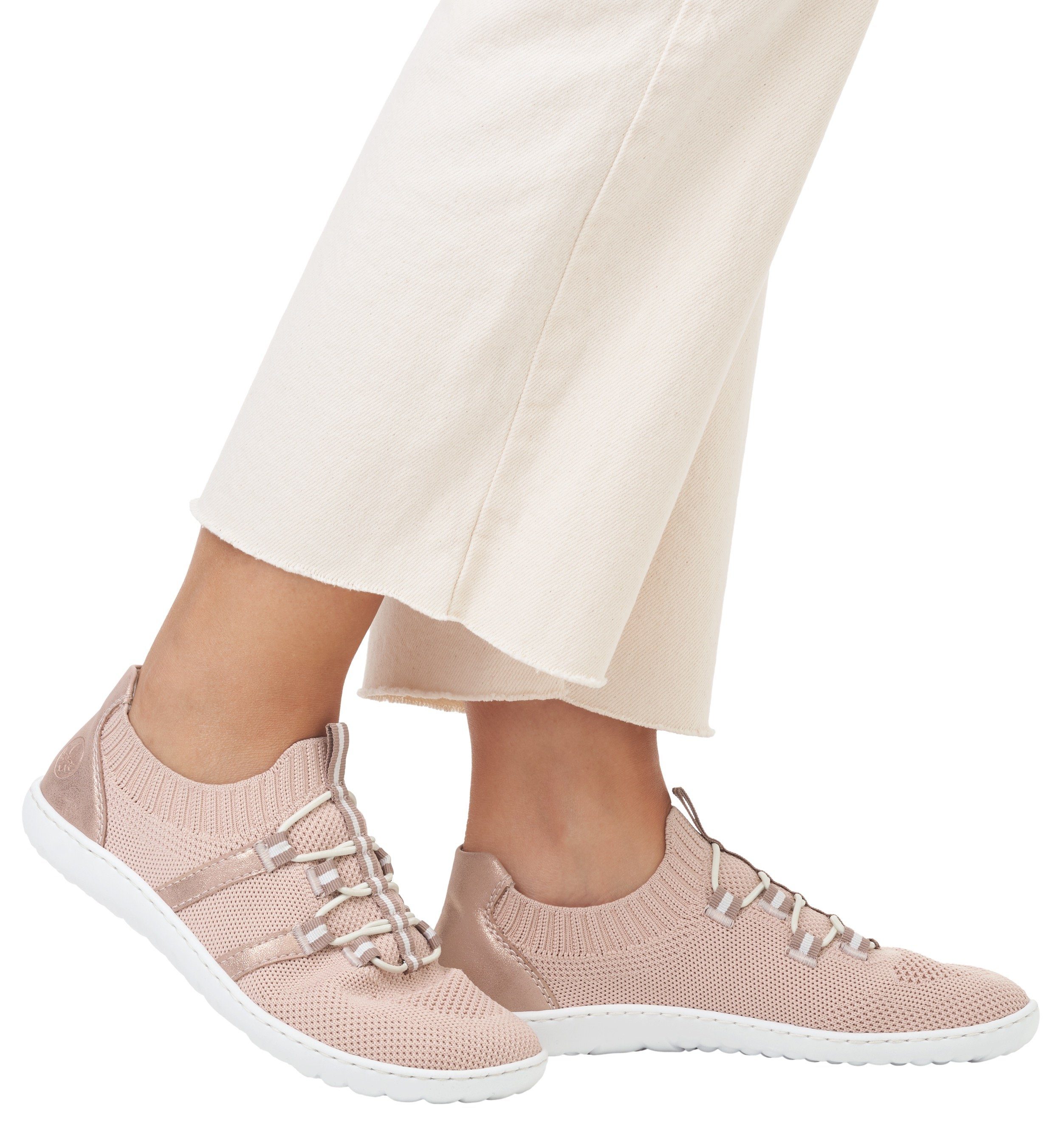 Rieker Slip-on sneakers Barefootschoenen , slipper, vrijetijdsschoen, lage schoen met elastische brei-schaft