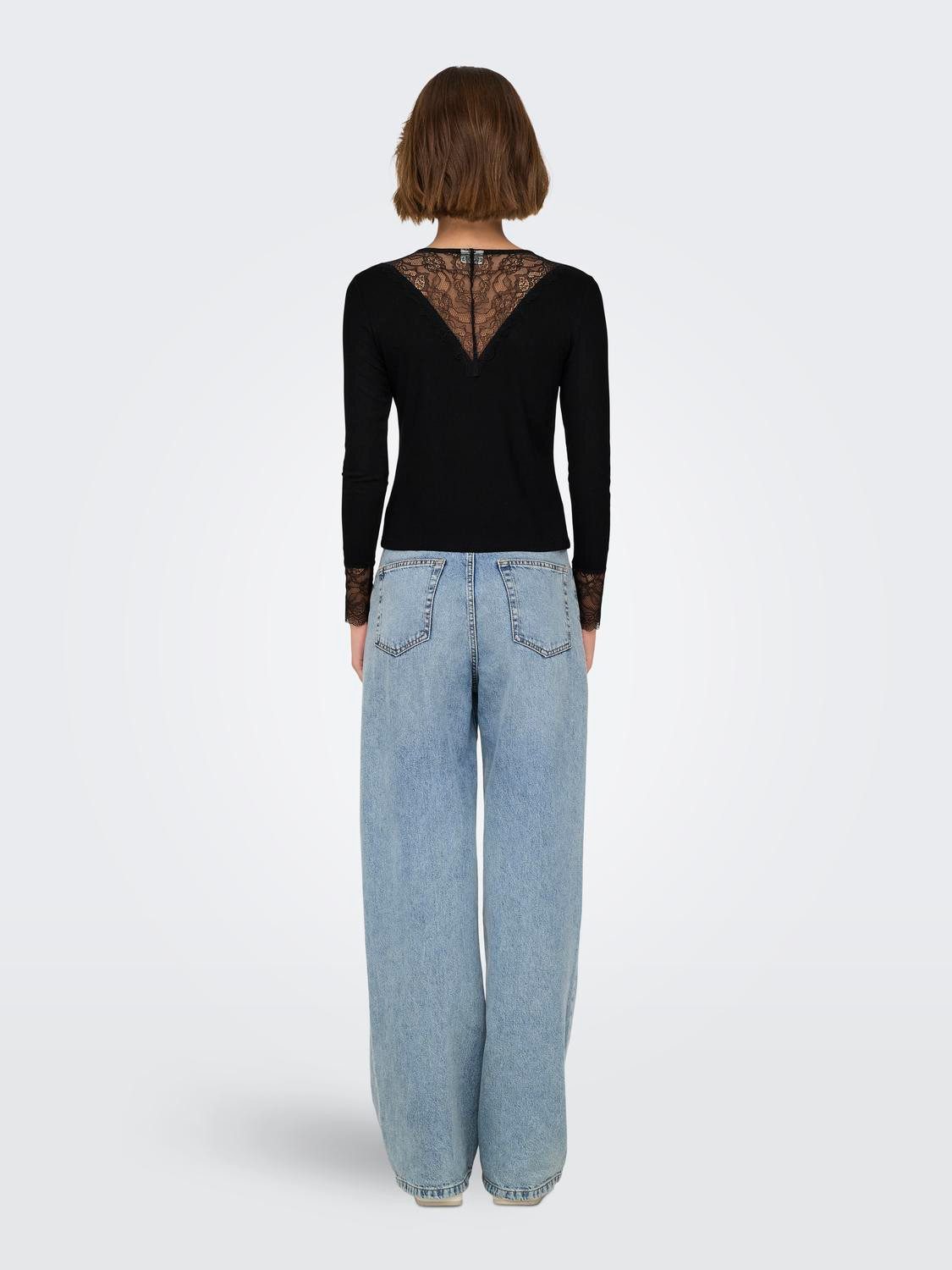 JDY Kanten shirt ROXY L S LACE TOP JRS NOOS