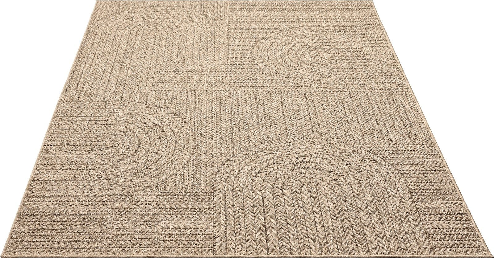 The carpet Vloerkleed Kansas moderne robuuste in- en outdoor tapijt jute look