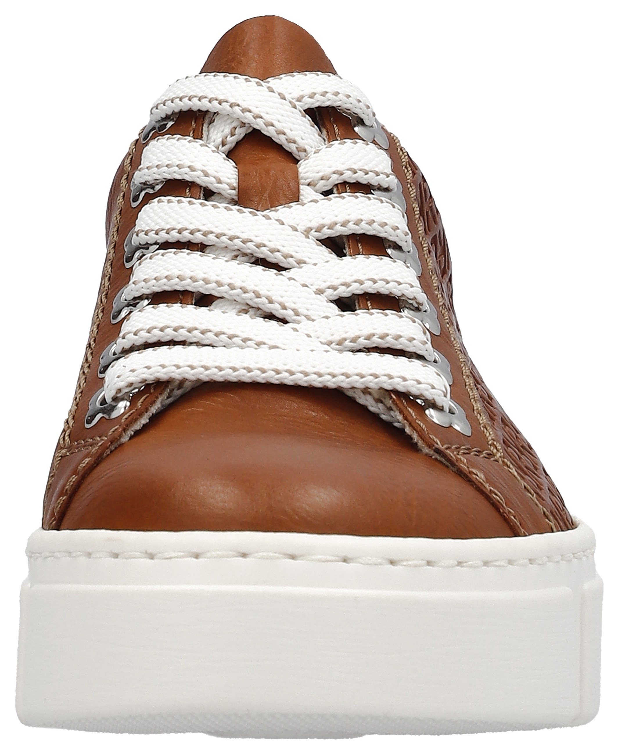Rieker Plateausneakers Vrijetijdsschoen, veterschoen met zij-embossing, vrijetijdsschoen, lage schoen, veterschoen