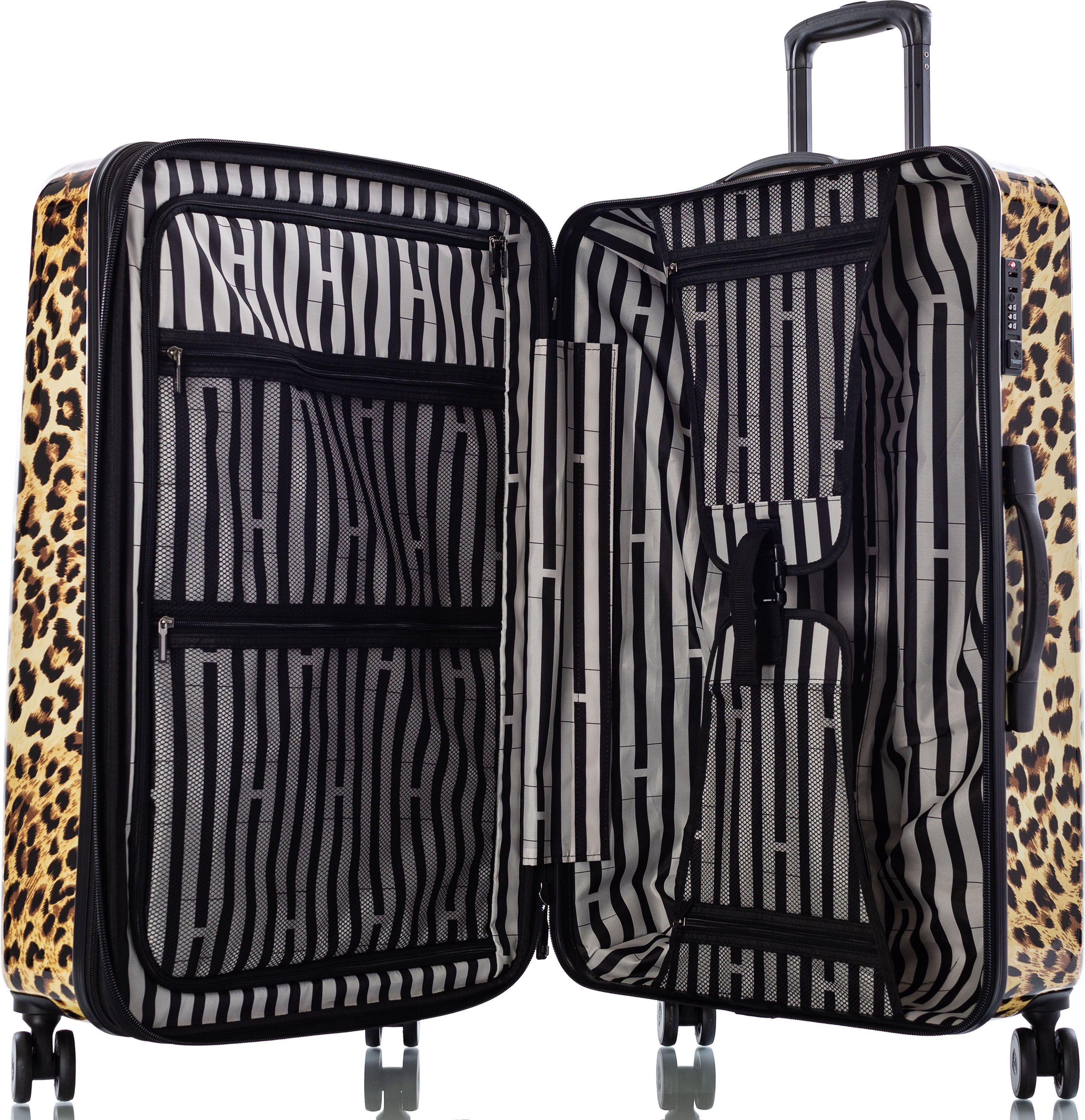 Heys Hardshell-trolley Leopard, 76 cm Heys x Joachim Llambi reisbagage TSA-slot volumevergroting