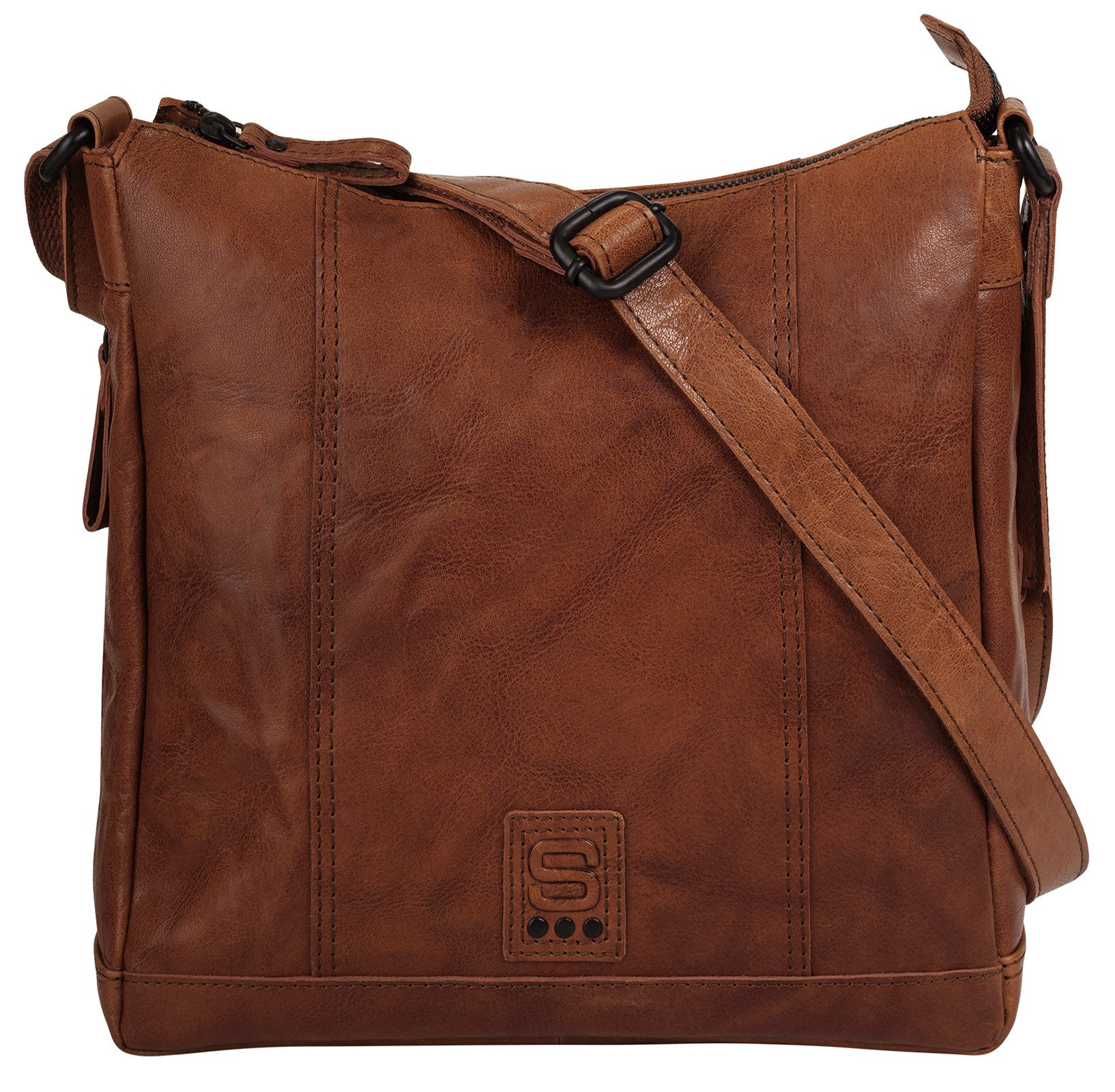 Spikes & Sparrow Schoudertas echt leder dames tassen bruin