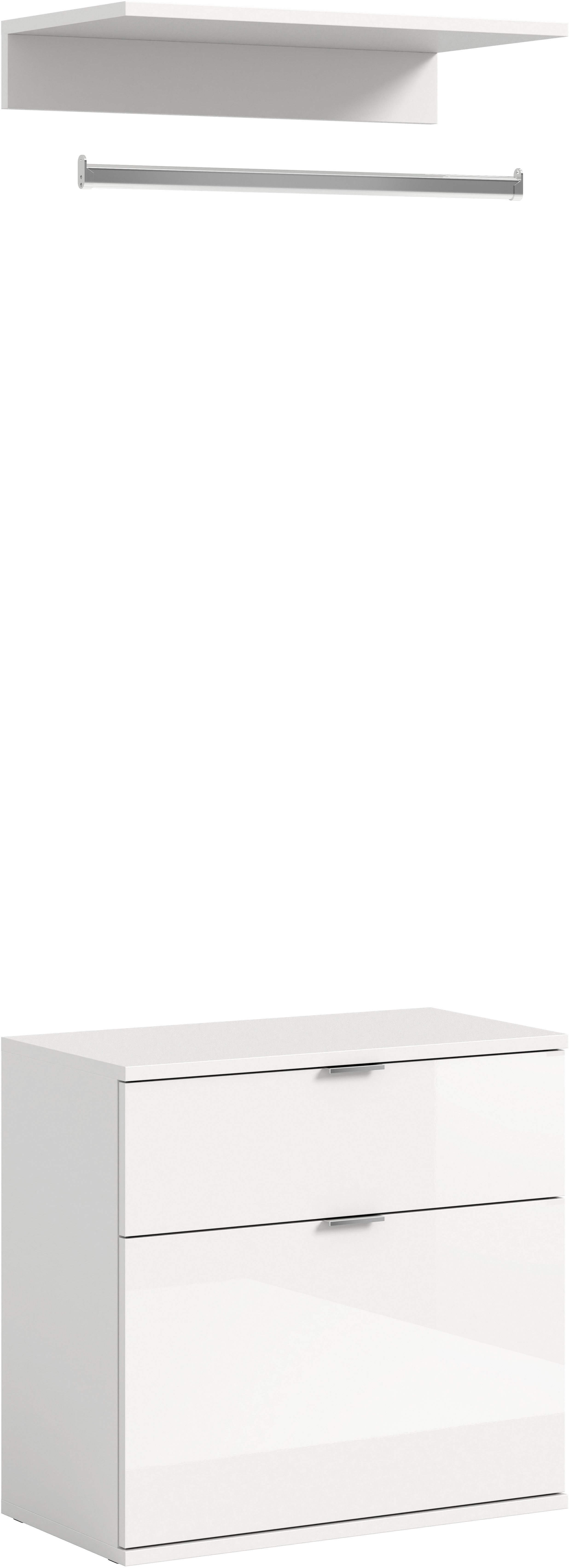 INOSIGN Halmeubelset Trondheim, Breedte 61 cm, bestaande uit Commode, Kledingstang & Plank (3-delig)