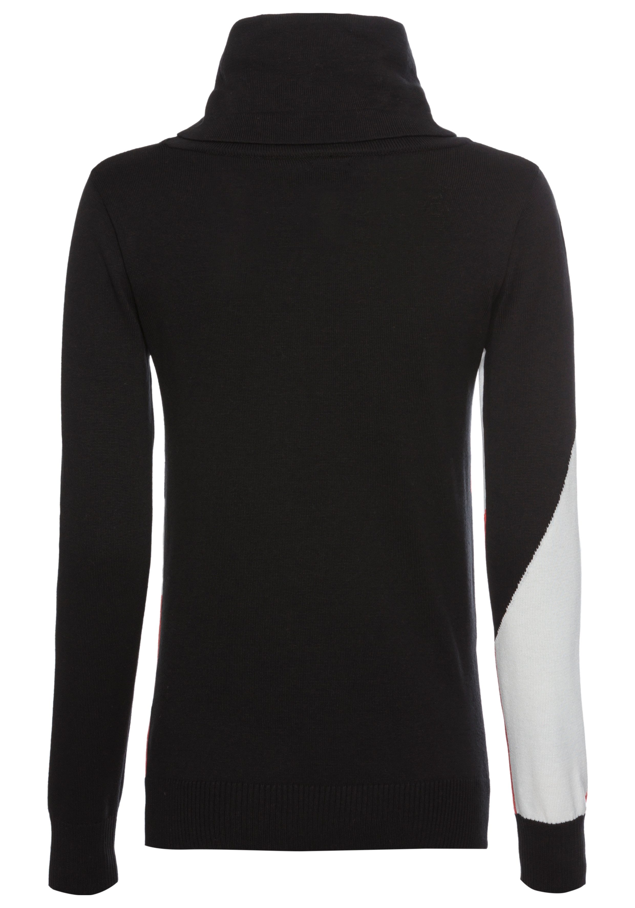 Laura Scott Trui met sjaalkraag colourblocking-stijl