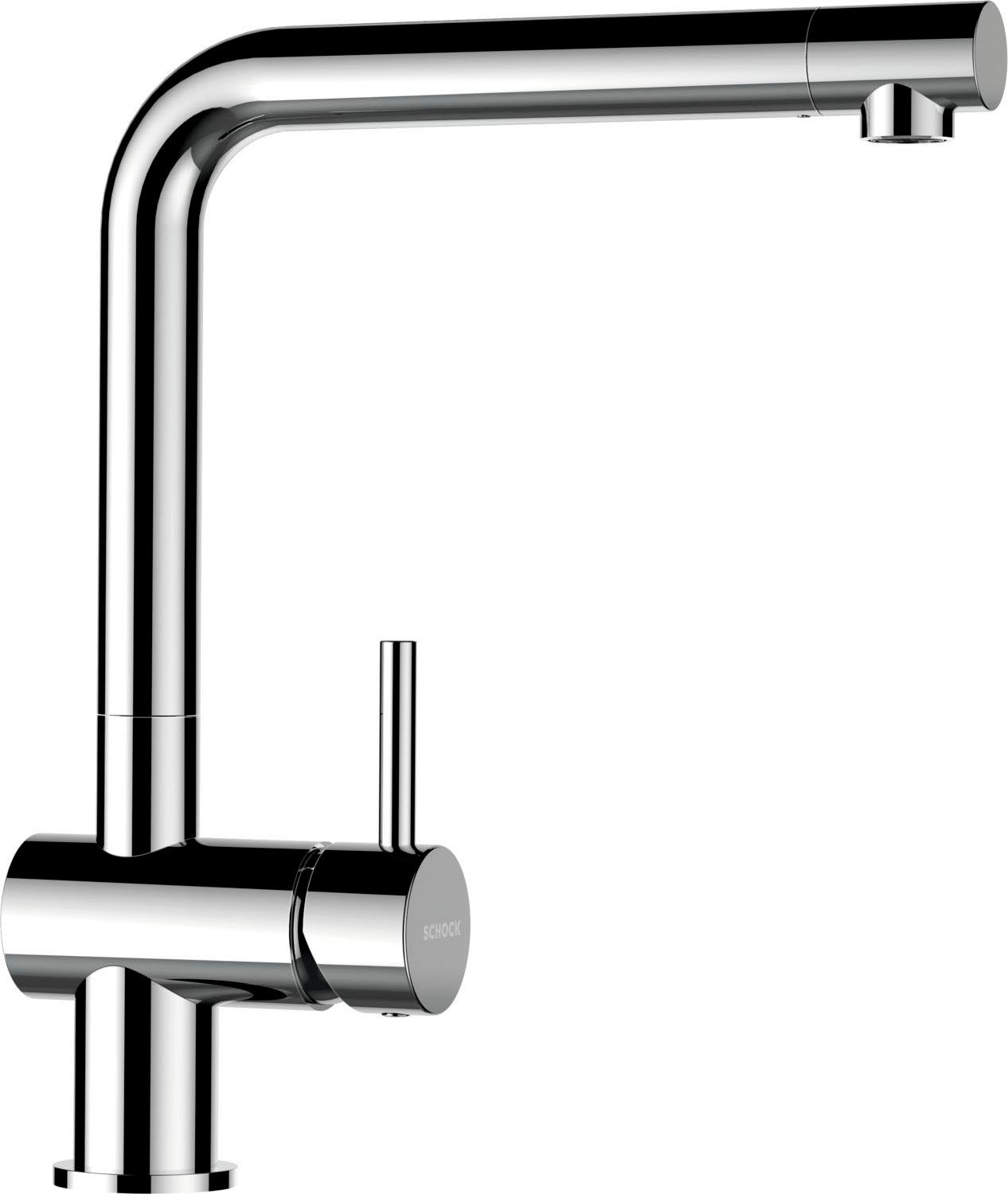 Schock Keukenkraan EPOS FA Feestuitloop, waterbesparende perlator, draaibereik 360° keukenkranen zilver(kleur)