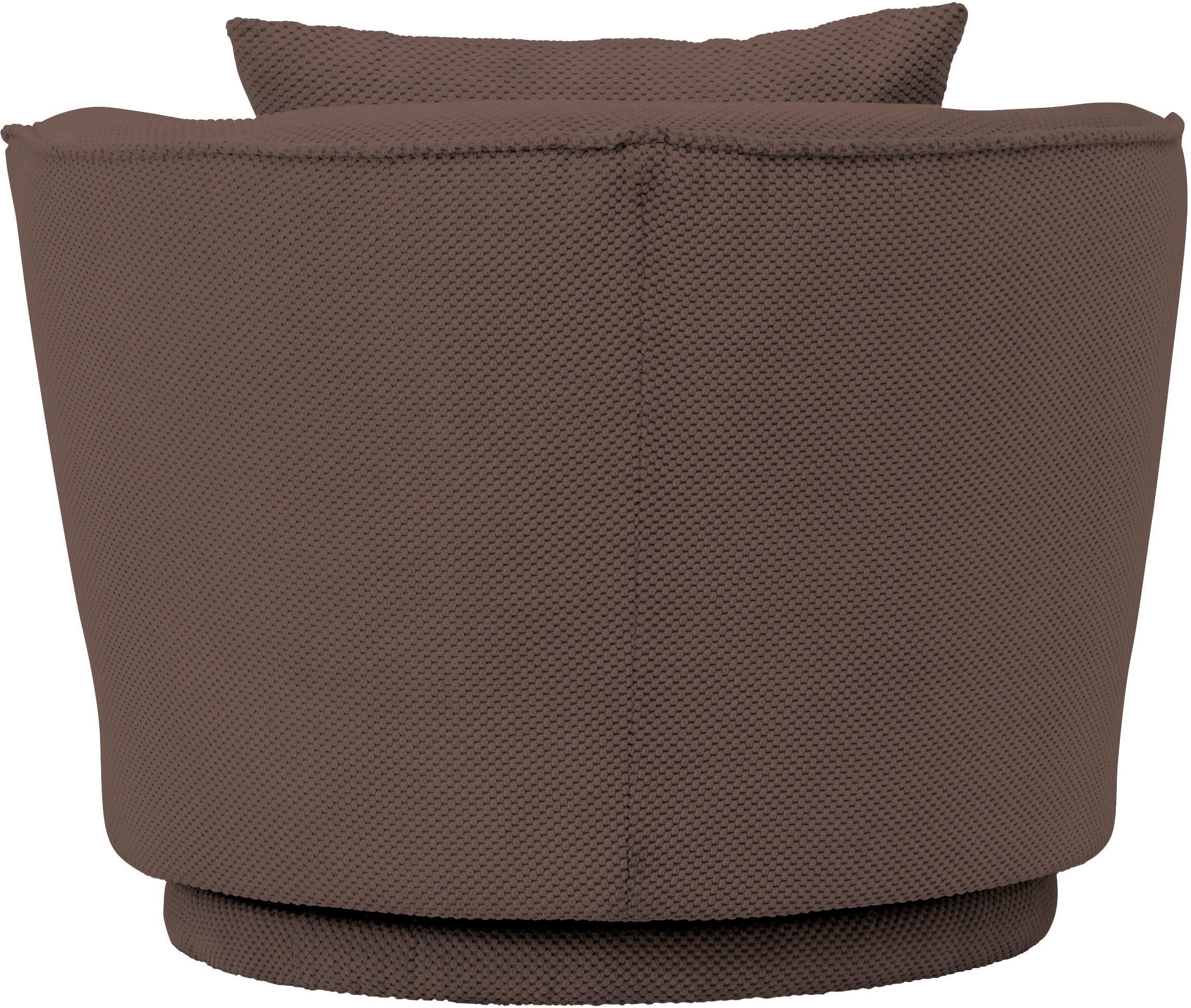 Leonique Draaibare fauteuil MAISIE, leesfauteuil, love seat, trendige stoffen mega cord en geweven velours, 360 graden draaibaar