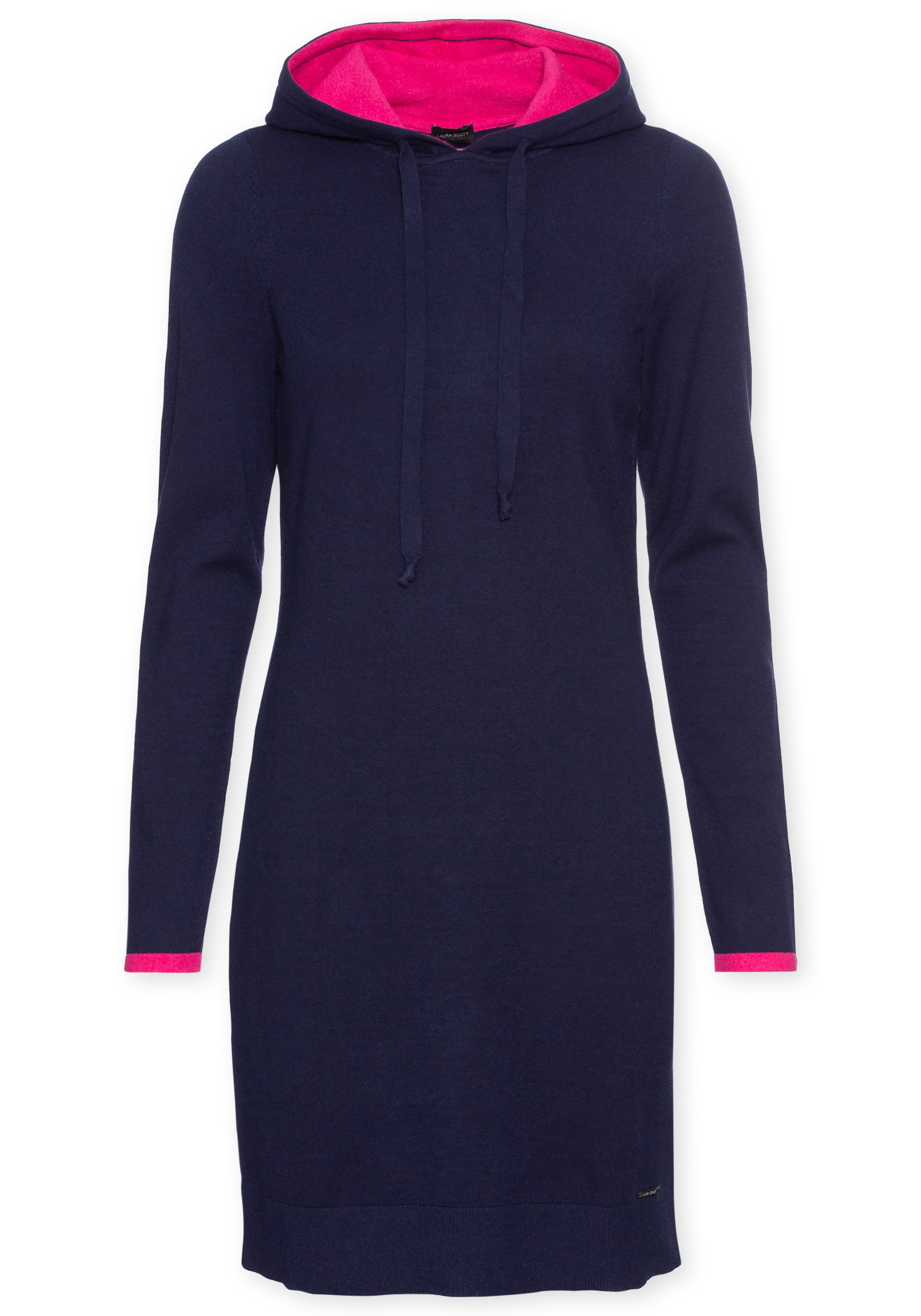Laura Scott Gebreide jurk met roze kleurdetails