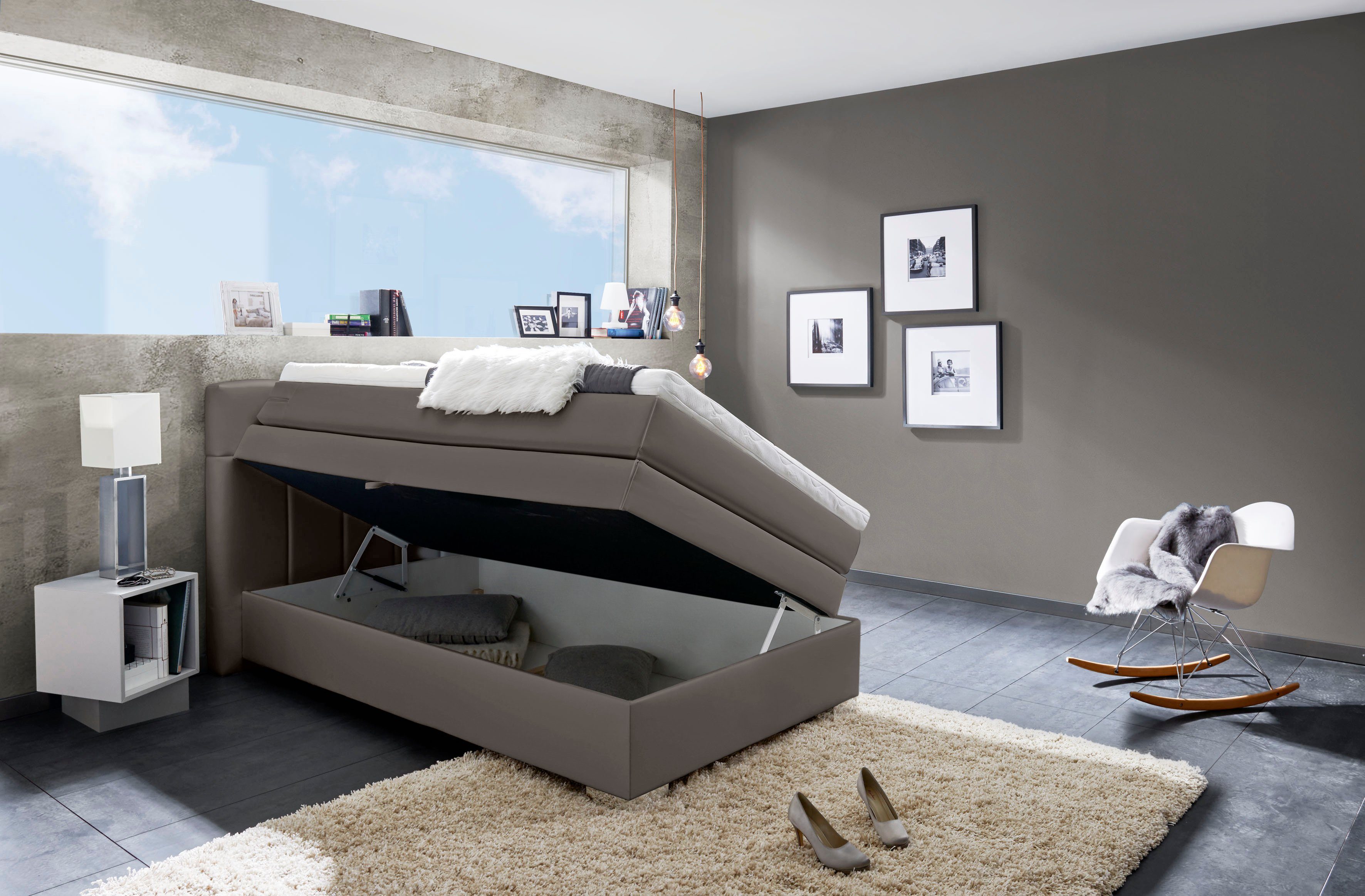INOSIGN Boxspring Airdrie inclusief bedkist en topper