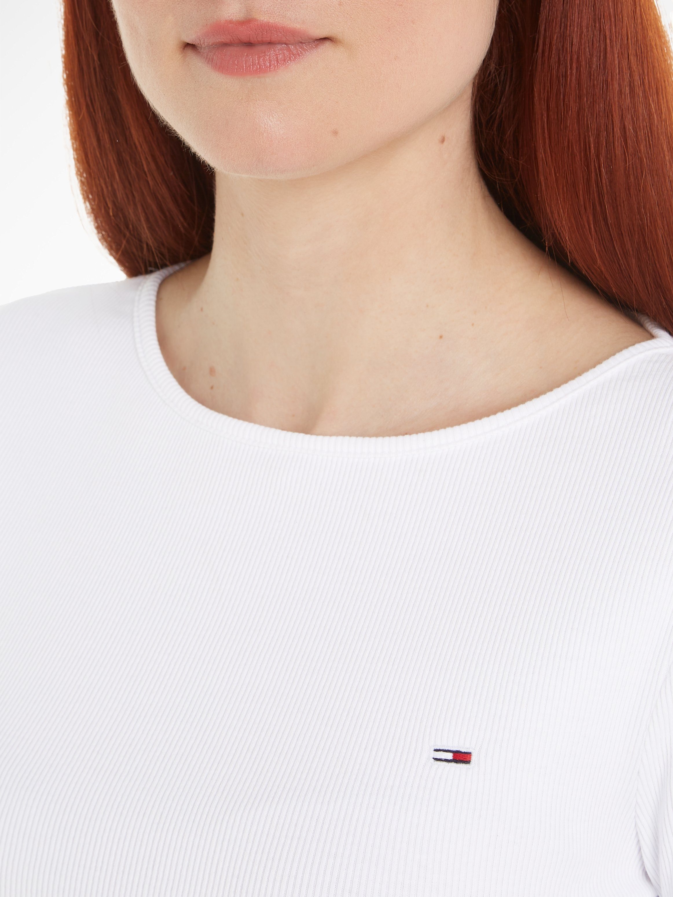 TOMMY JEANS Crop-top met logo in reliëf op de borst