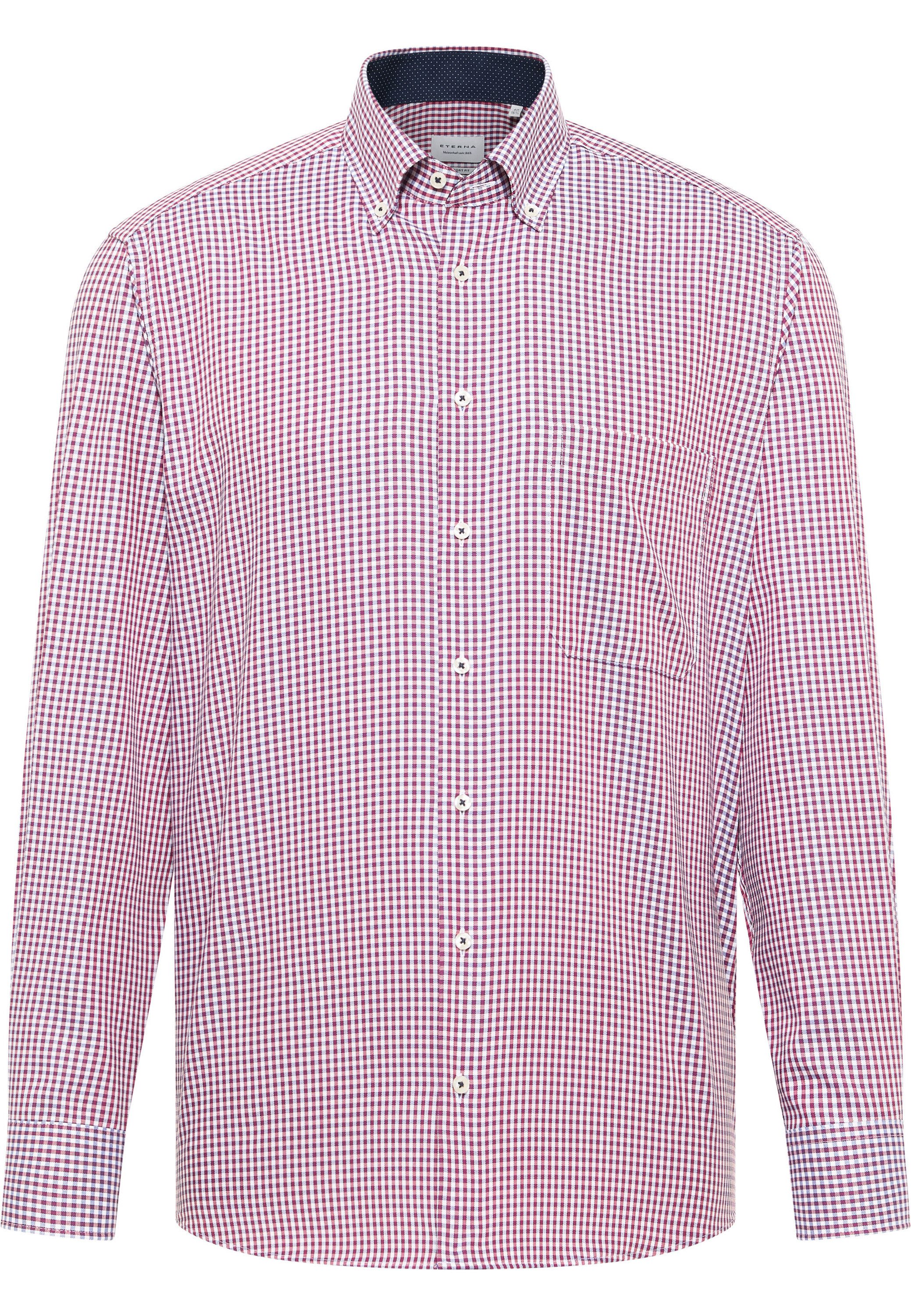 Eterna Overhemd met lange mouwen Comfort fit NON IRON (strijkvrij)