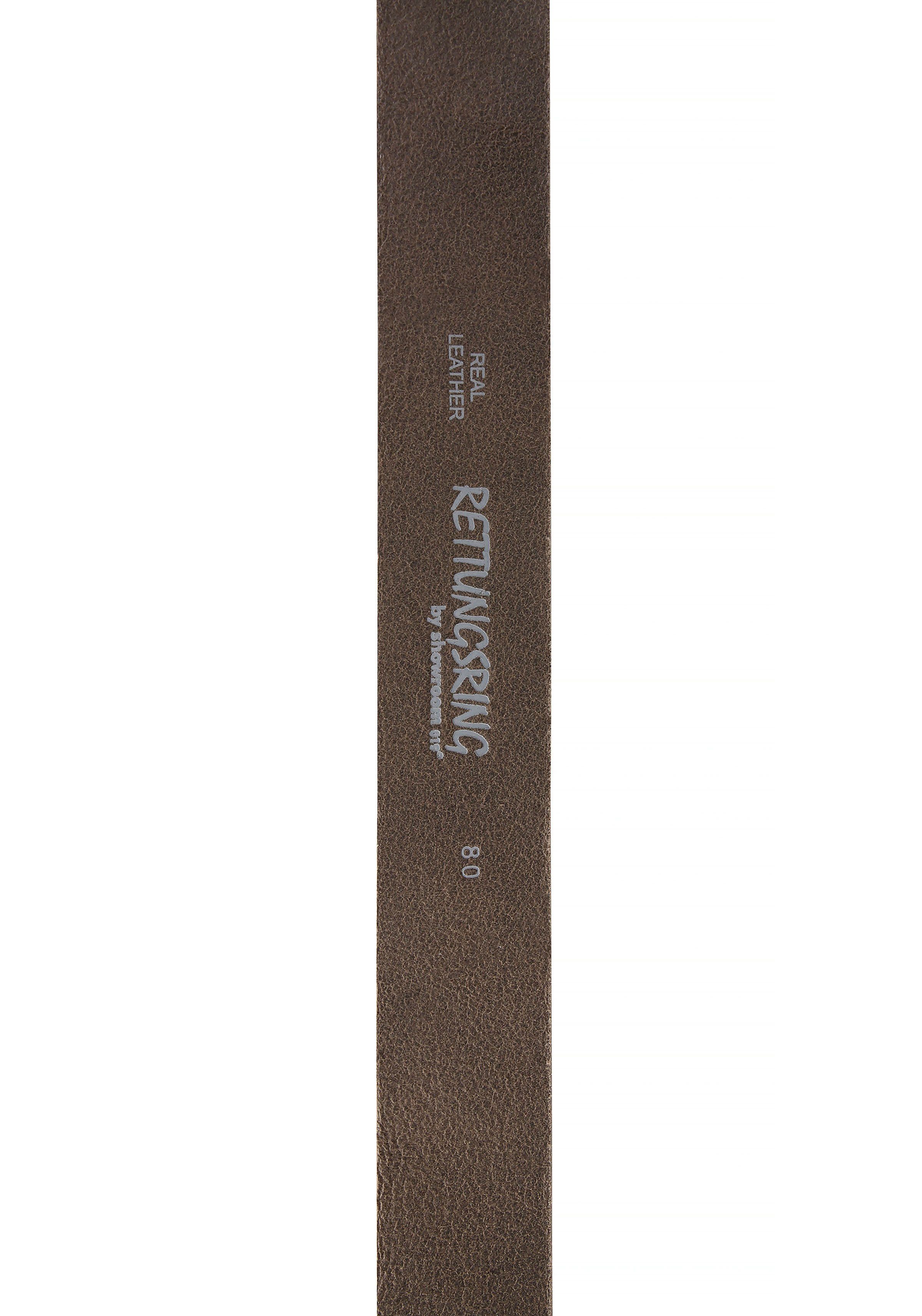 RETTUNGSRING by showroom 019° Leren riem met verwisselbare sluiting "rechthoek ingelijst grijs"