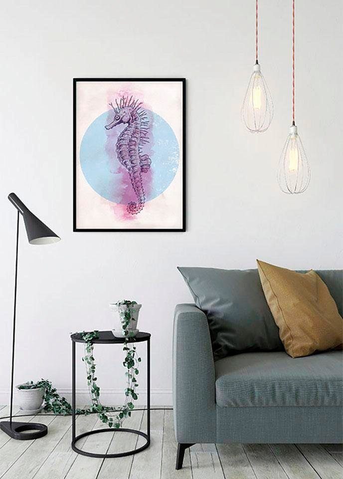 Komar Wanddecoratie Sea Horse Circle Wanddecoratie - zonder lijst (1 stuk)
