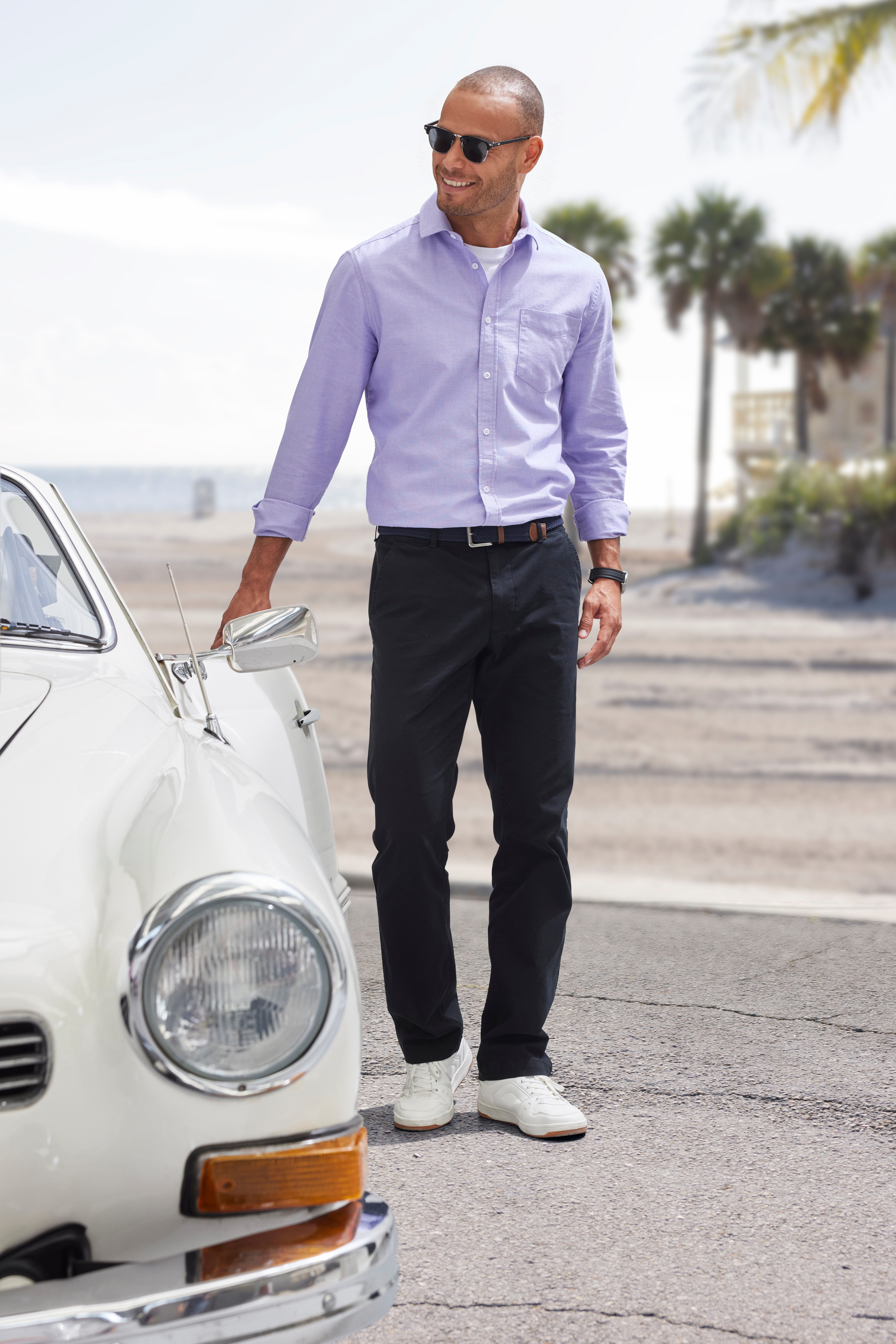 H.I.S Chino Regular fit lange broek van elastische katoenkwaliteit