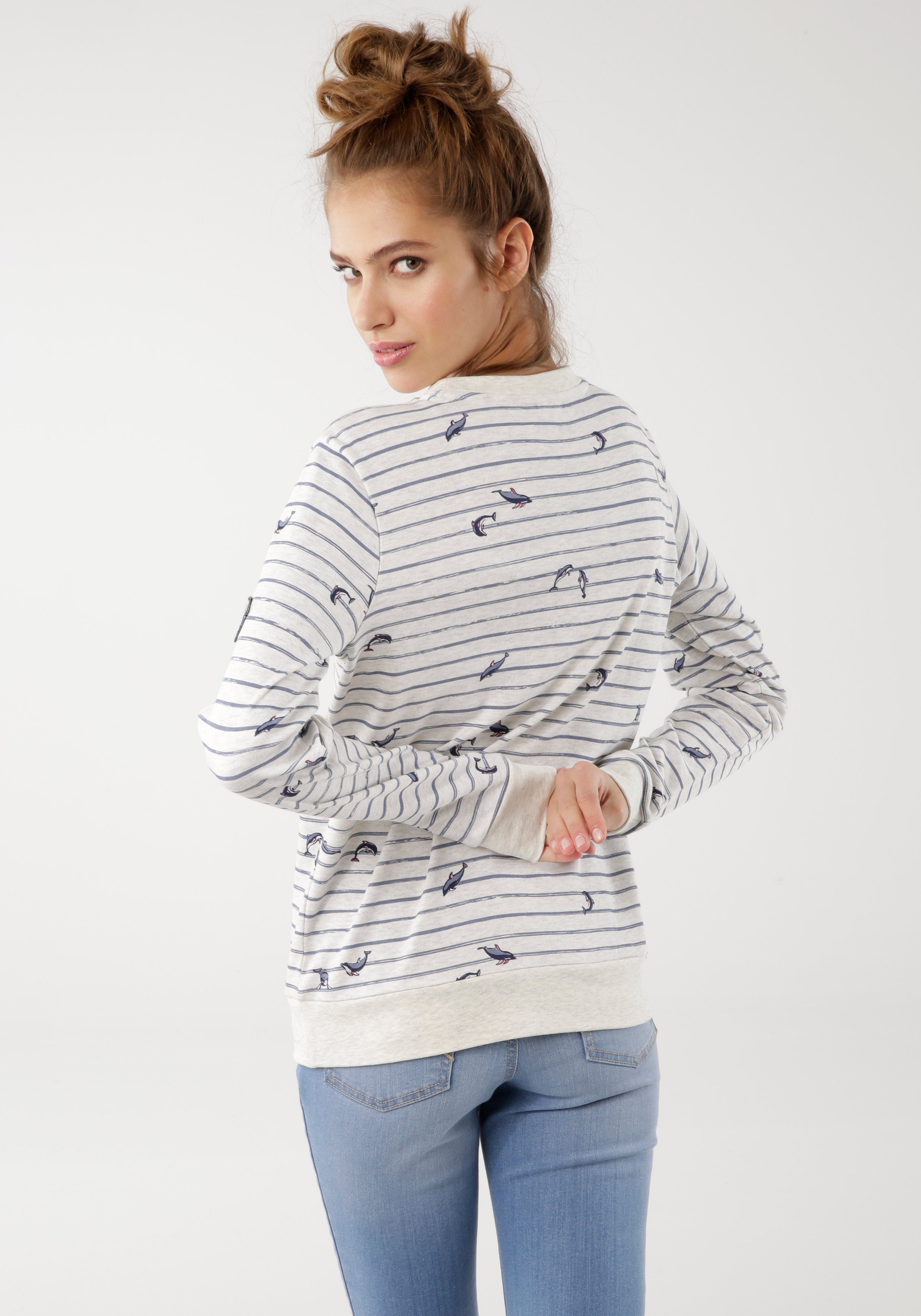 KangaROOS Sweatshirt Lange mouwen, figuurvolgende snit, ronde hals
