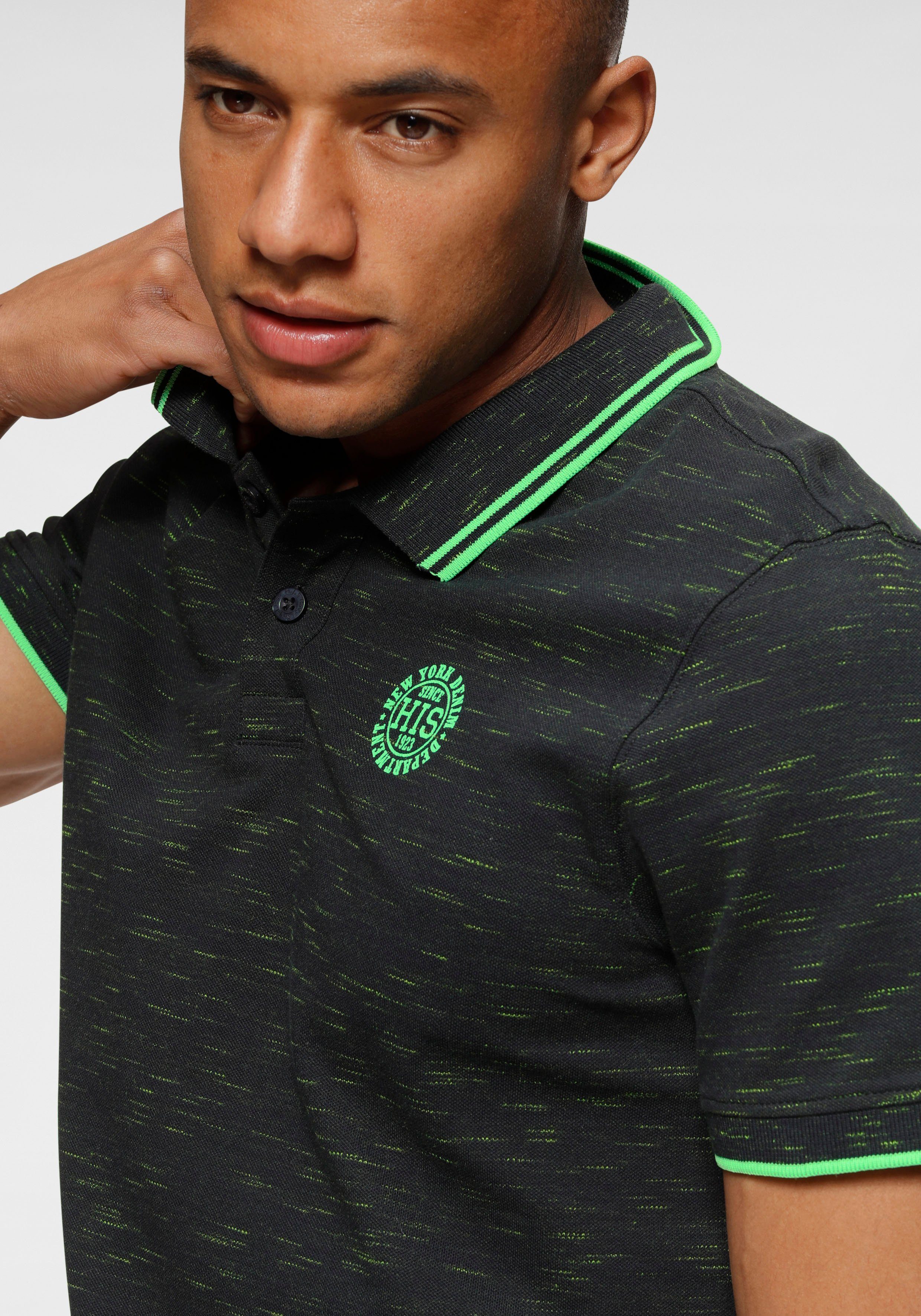 H.I.S Poloshirt korte mouwen, smal gesneden, met polokraag
