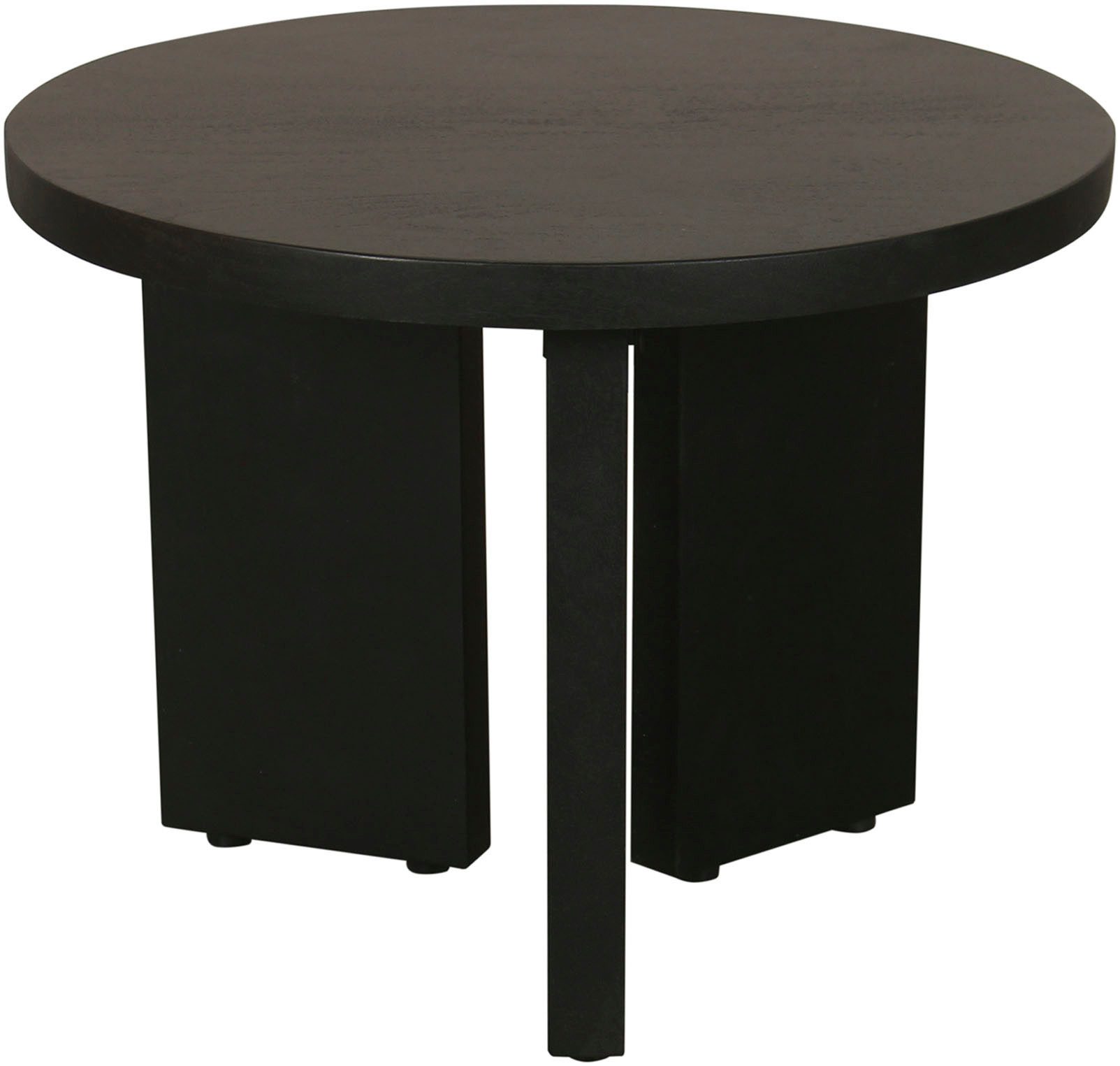 byLIVING Salontafel Round uit 2,5 cm dik massief hout zwart, afzonderlijk of in set verstelbaar (1 stuk)