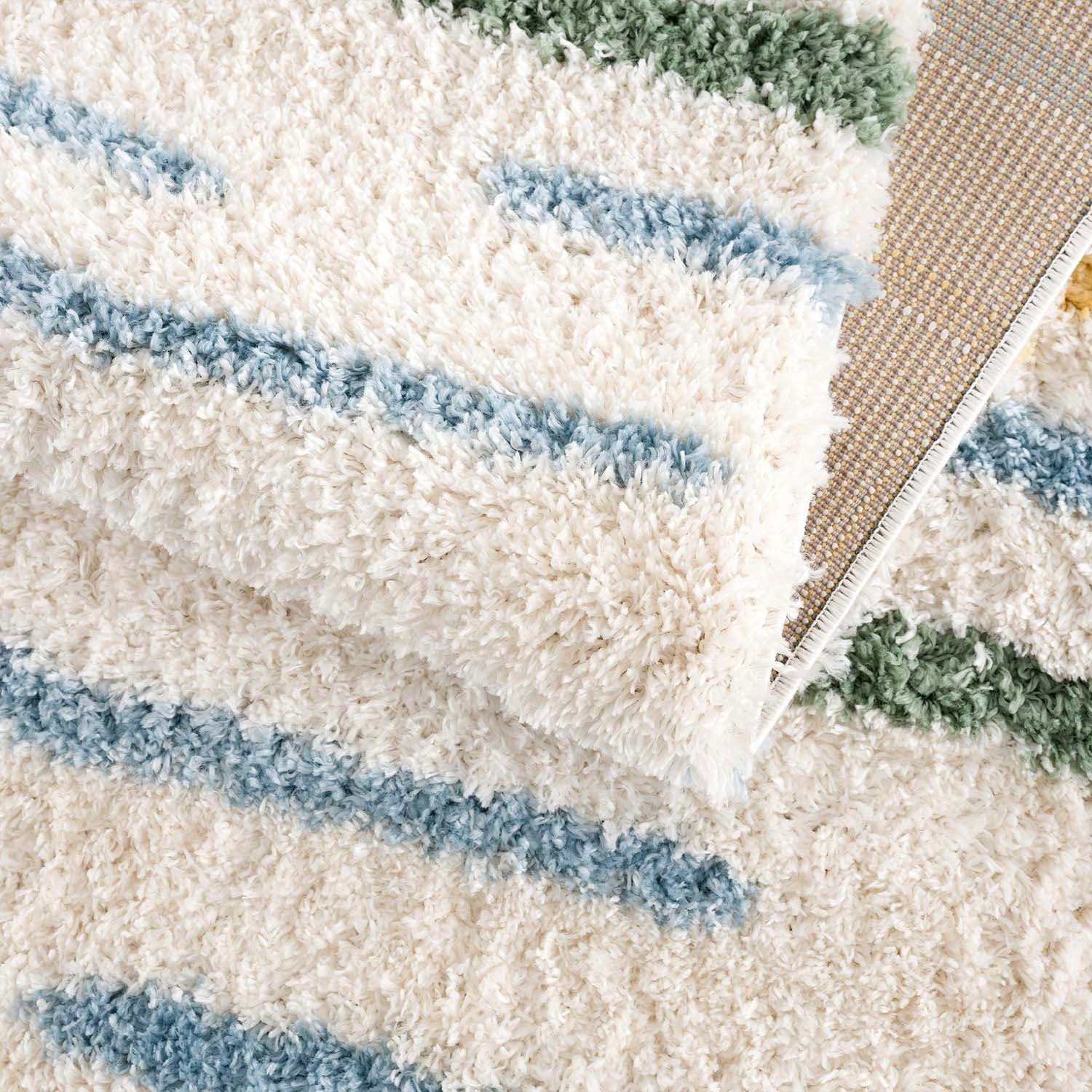 Carpet City Hoogpolig vloerkleed Pulpy 562 bijzonder zacht, strepen, woonkamer, slaapkamer, kinderkamer