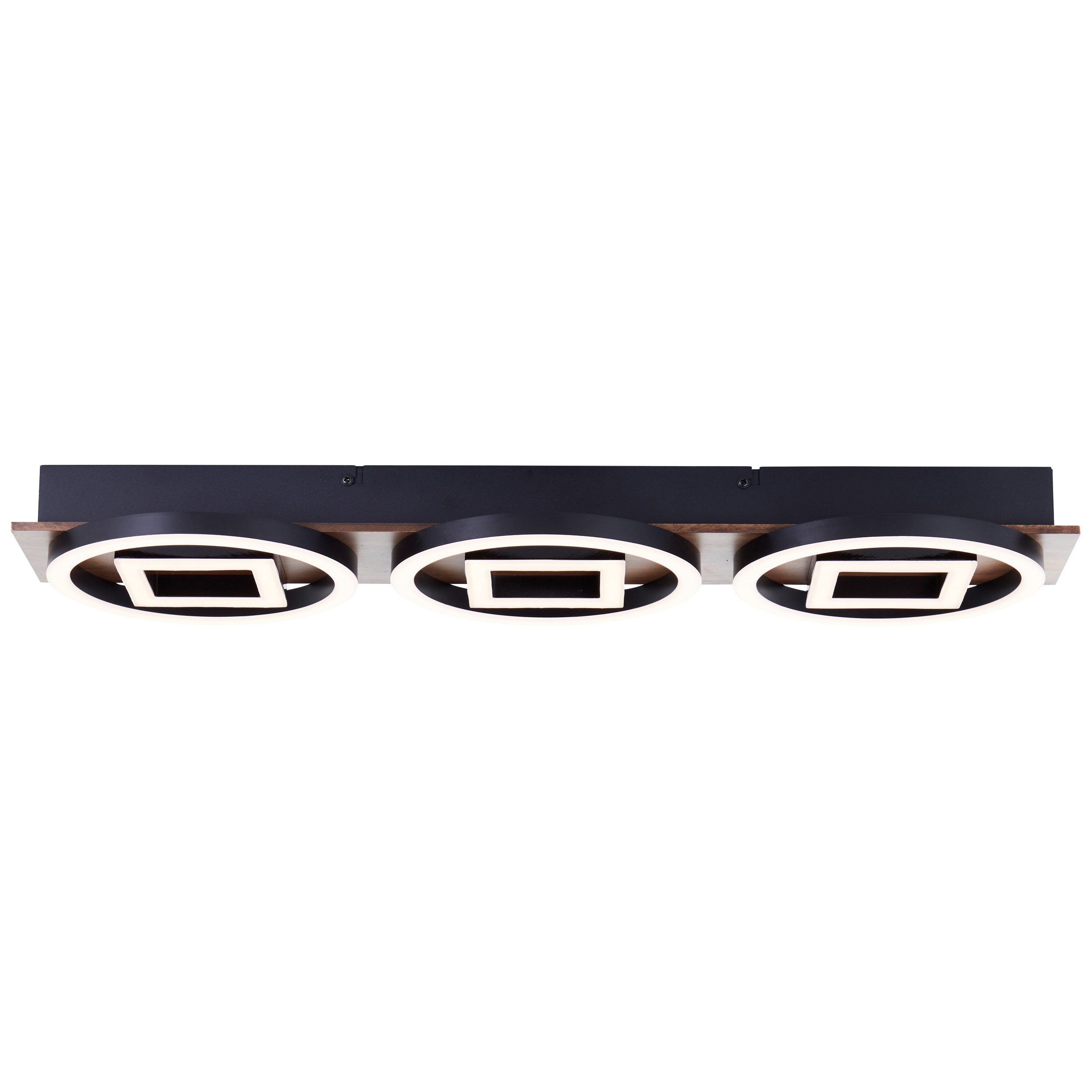 Brilliant Leuchten Led-plafondlamp Maureen LED plafondlamp, 67x20 cm, 3500 lm, 3000 K, dimbaar, zwart mat (1 stuk)