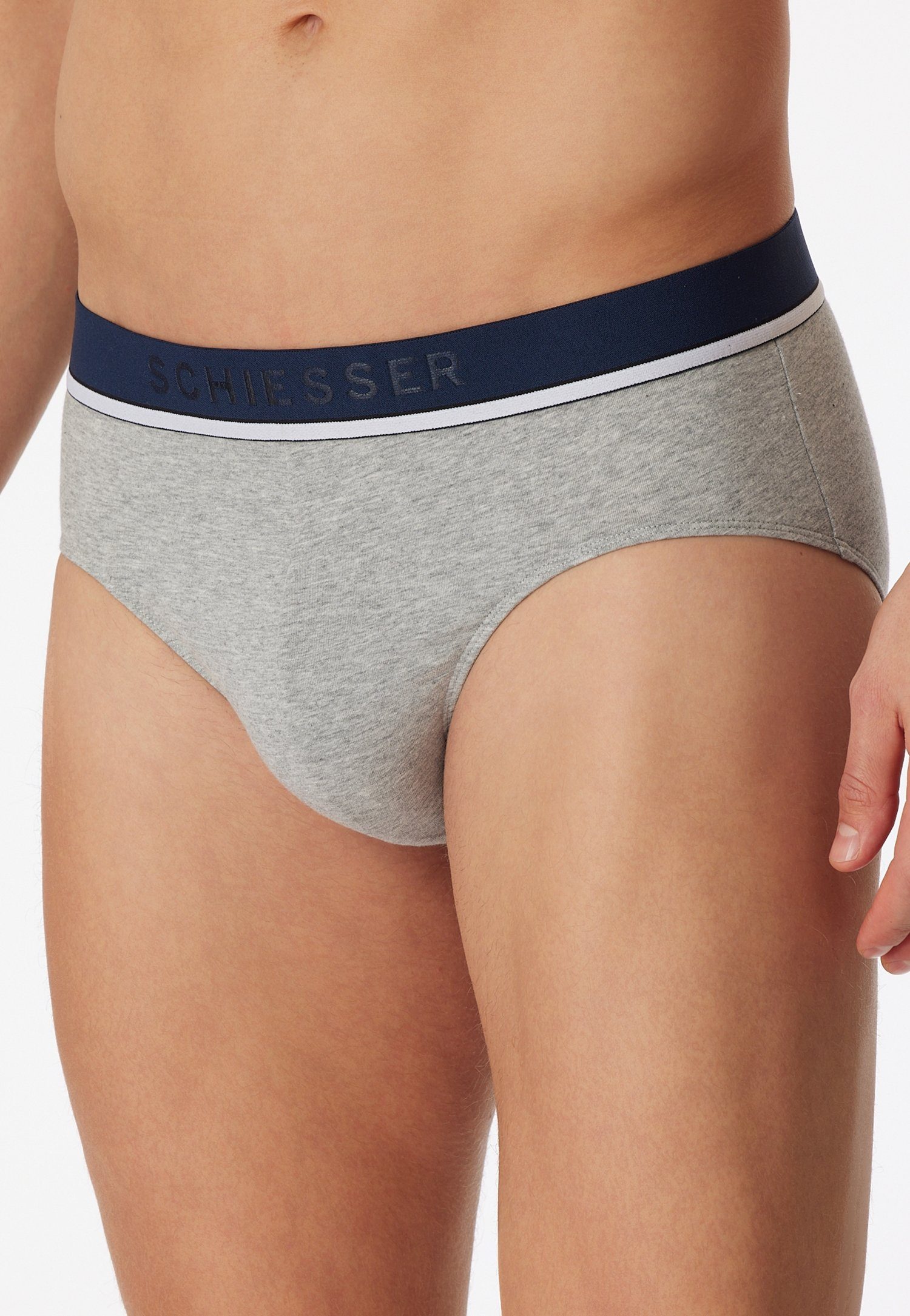 Schiesser Rio-slip 95/5 met sportieve logo-webgummiband met smalle witte aanzet (3 stuks)