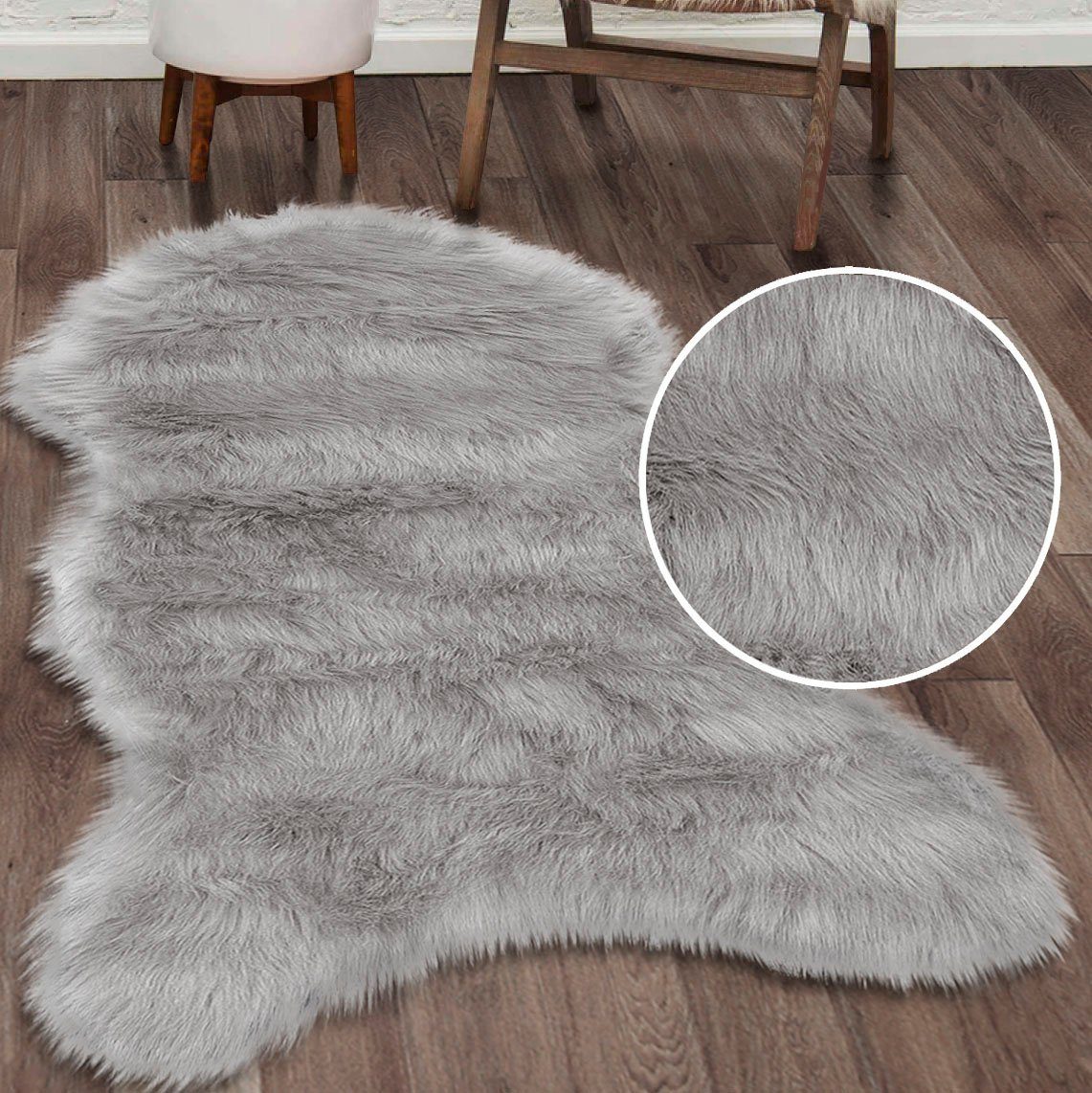 Home affaire Hoogpolig vloerkleed Valeria schapenvacht tapijt knuffelig Imitatiebont, vachtmodel, zachte vloerkleden, slaapkamer, woonkamer