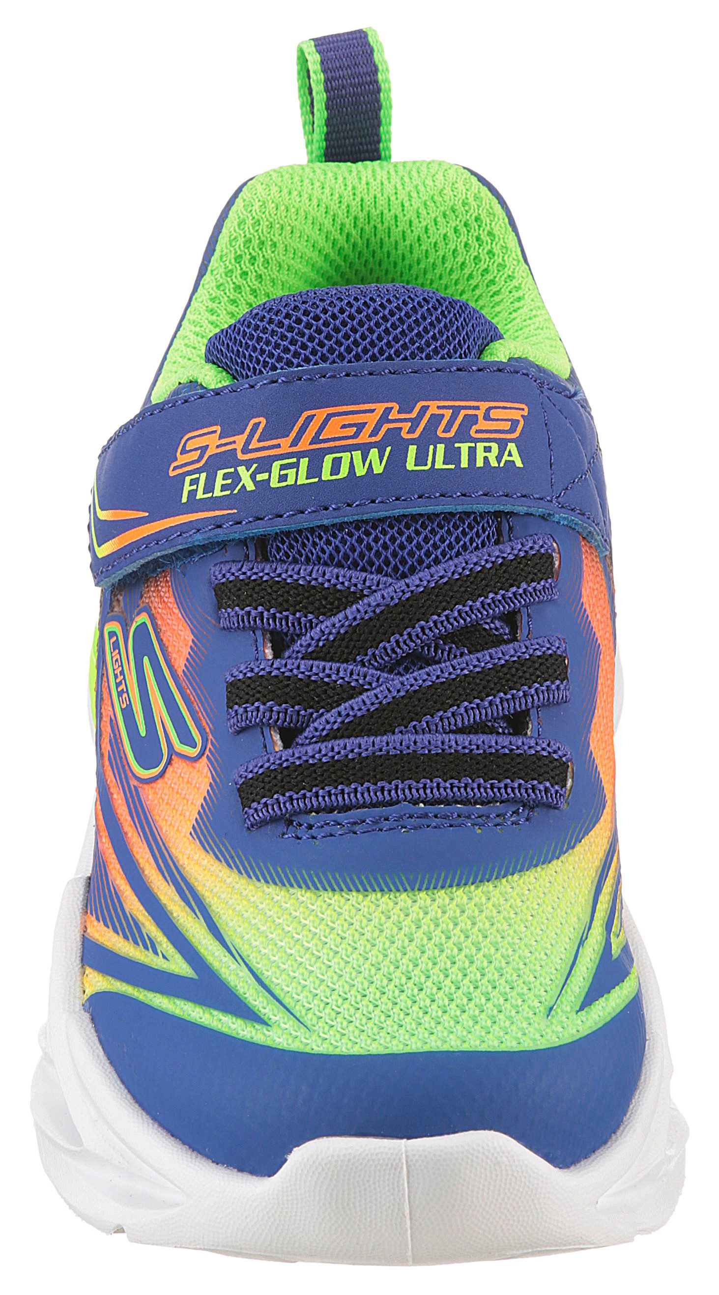 Skechers Babyschoentjes FLEX-GLOW ULTRA LIGHTS , blink-klittenbandschoen om in te glijden, neon, maat sjabloon om te downloaden