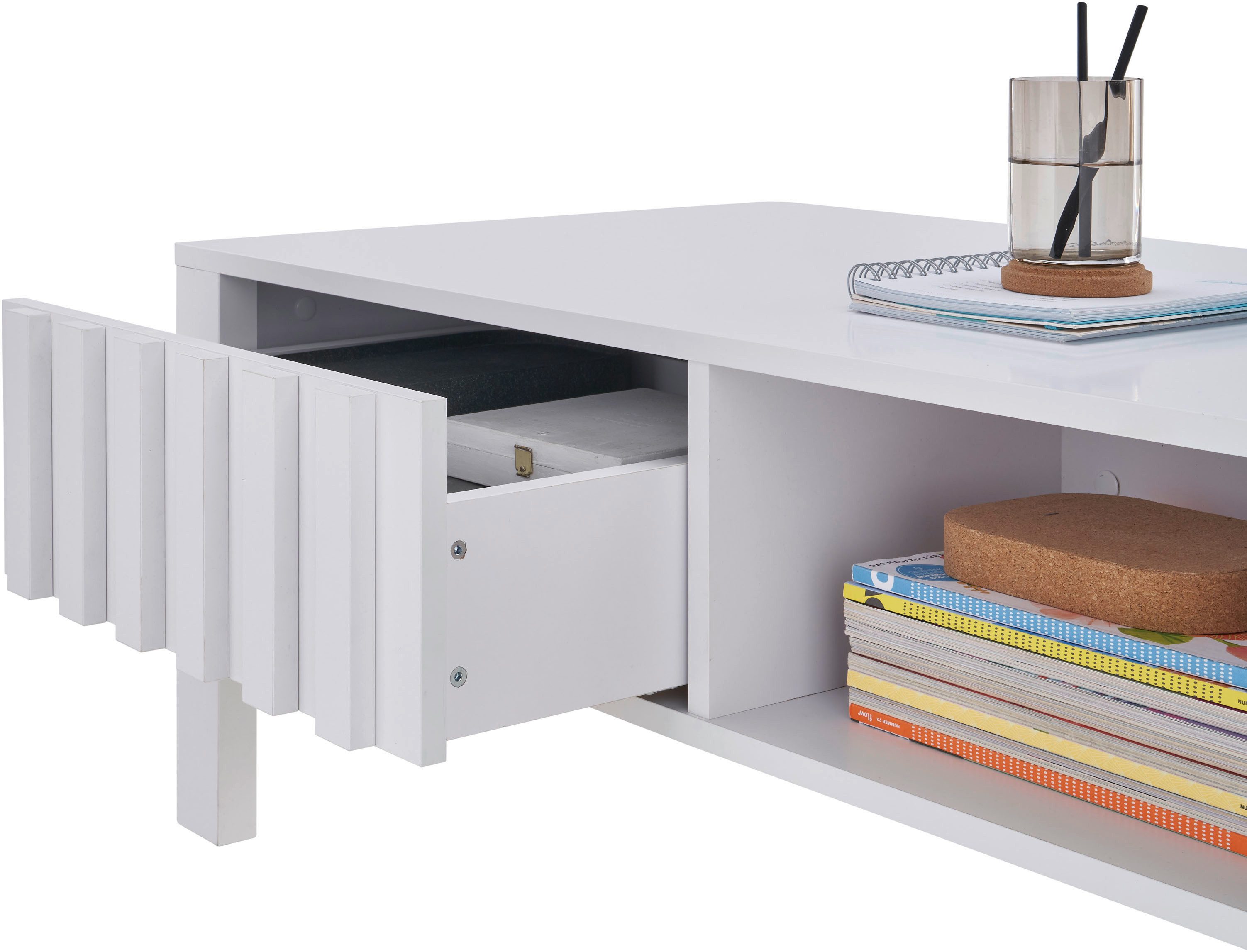 Stolkom Salontafel Mao wit mat, salontafel, BxHxD 108x42,5x60 cm