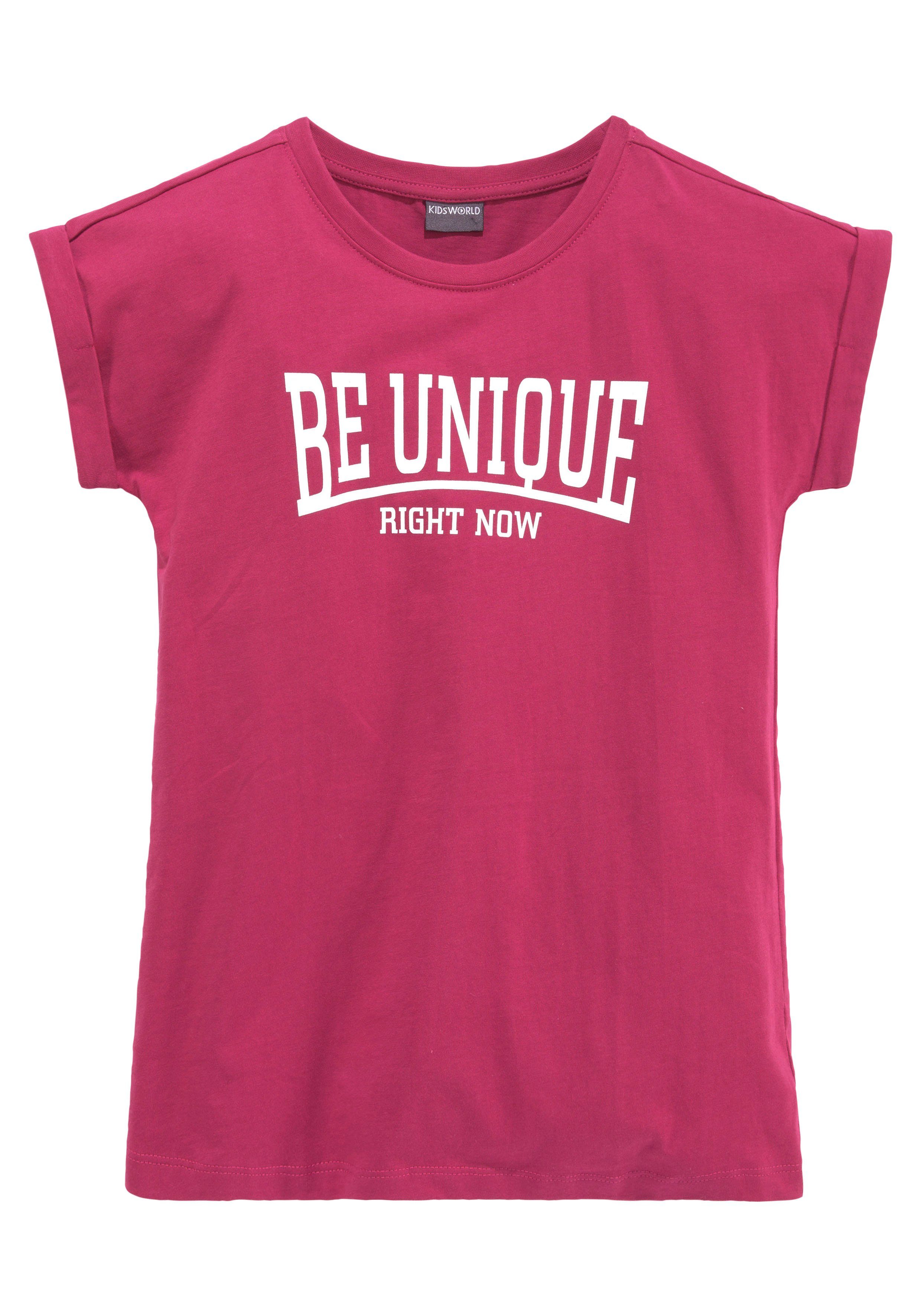 KIDSWORLD T-shirt Be unique - right now korte mouwen, bedrukt, ronde hals