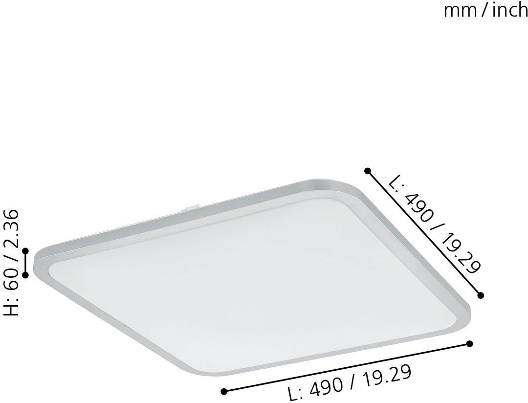 EGLO Plafondlamp COGOLETO Plafondlamp, afstandsbediening, kleurtemperatuurwisseling, nachtlicht, dimbaar (1 stuk)
