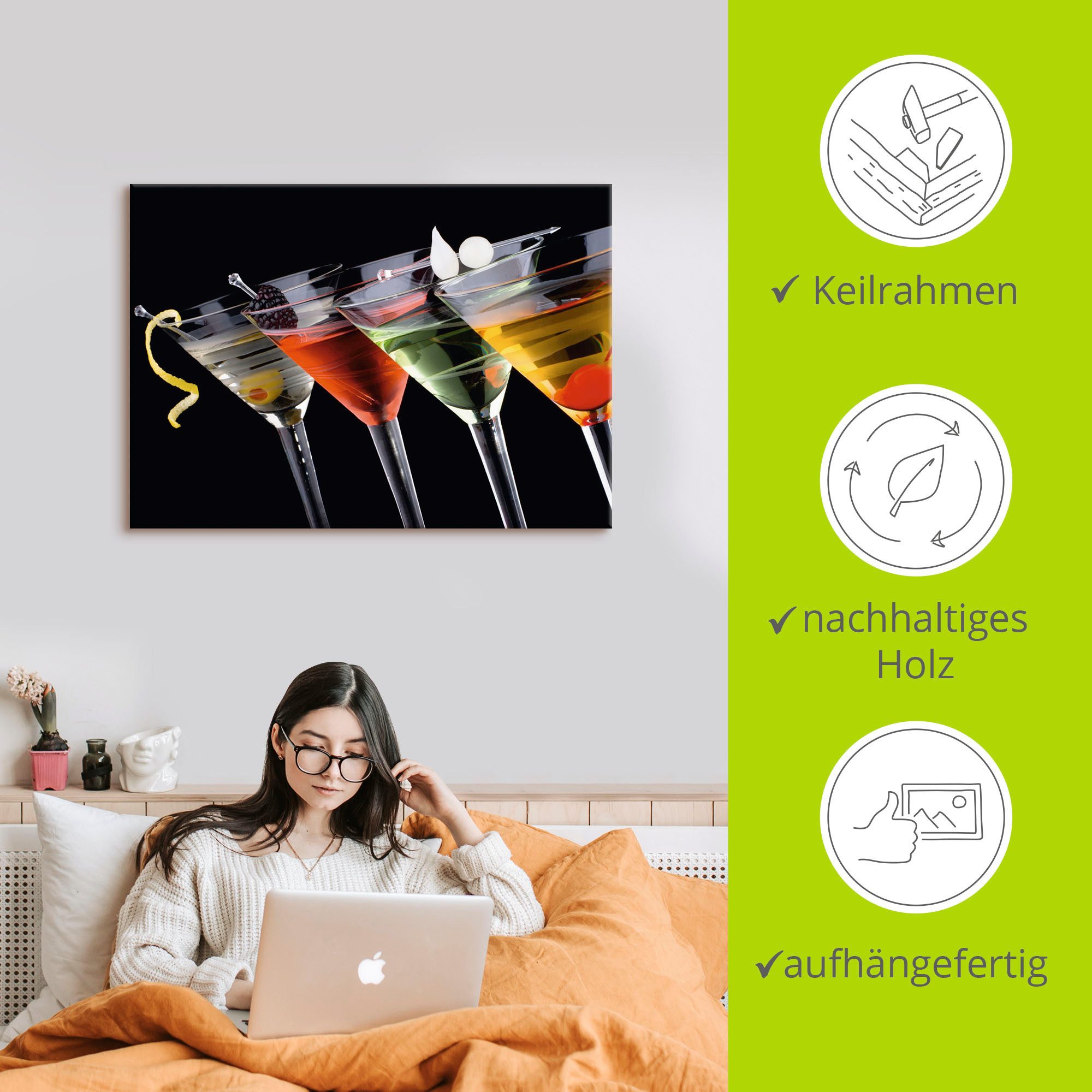Artland Artprint Klassieke Martini - cocktail als artprint op linnen, poster, muursticker in verschillende maten