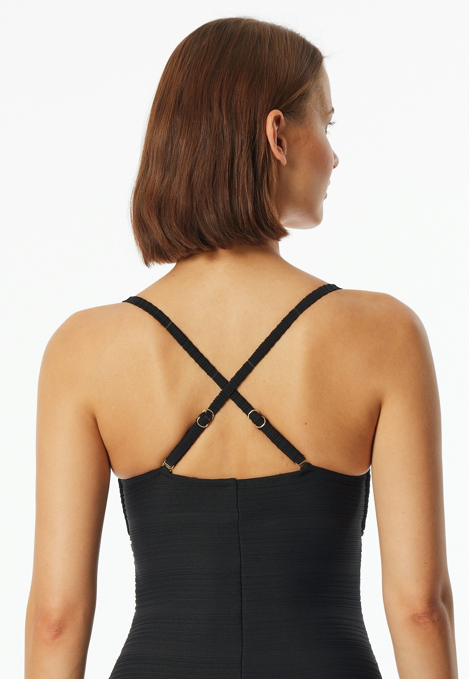 Schiesser Badpak Aqua met fijne strepenstructuur