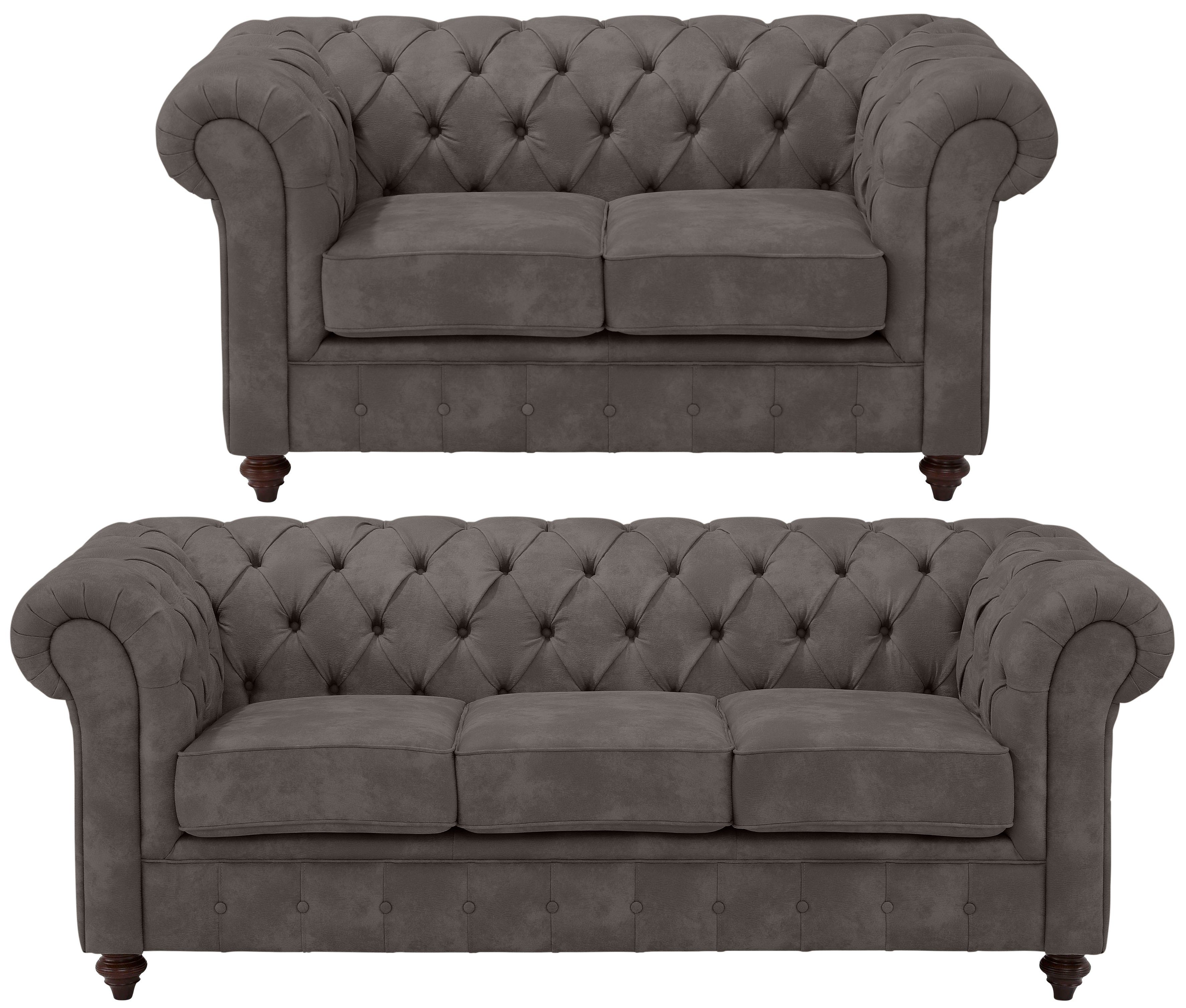 Home affaire Zithoek CHESTERFIELD hoogwaardige knoopdetails, bestaande uit 2- en 3-zitsbank (2-delig)