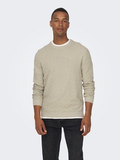 ONLY & SONS Trui met ronde hals ONSKALLE REG 12 STRUC CREW KNIT NOOS