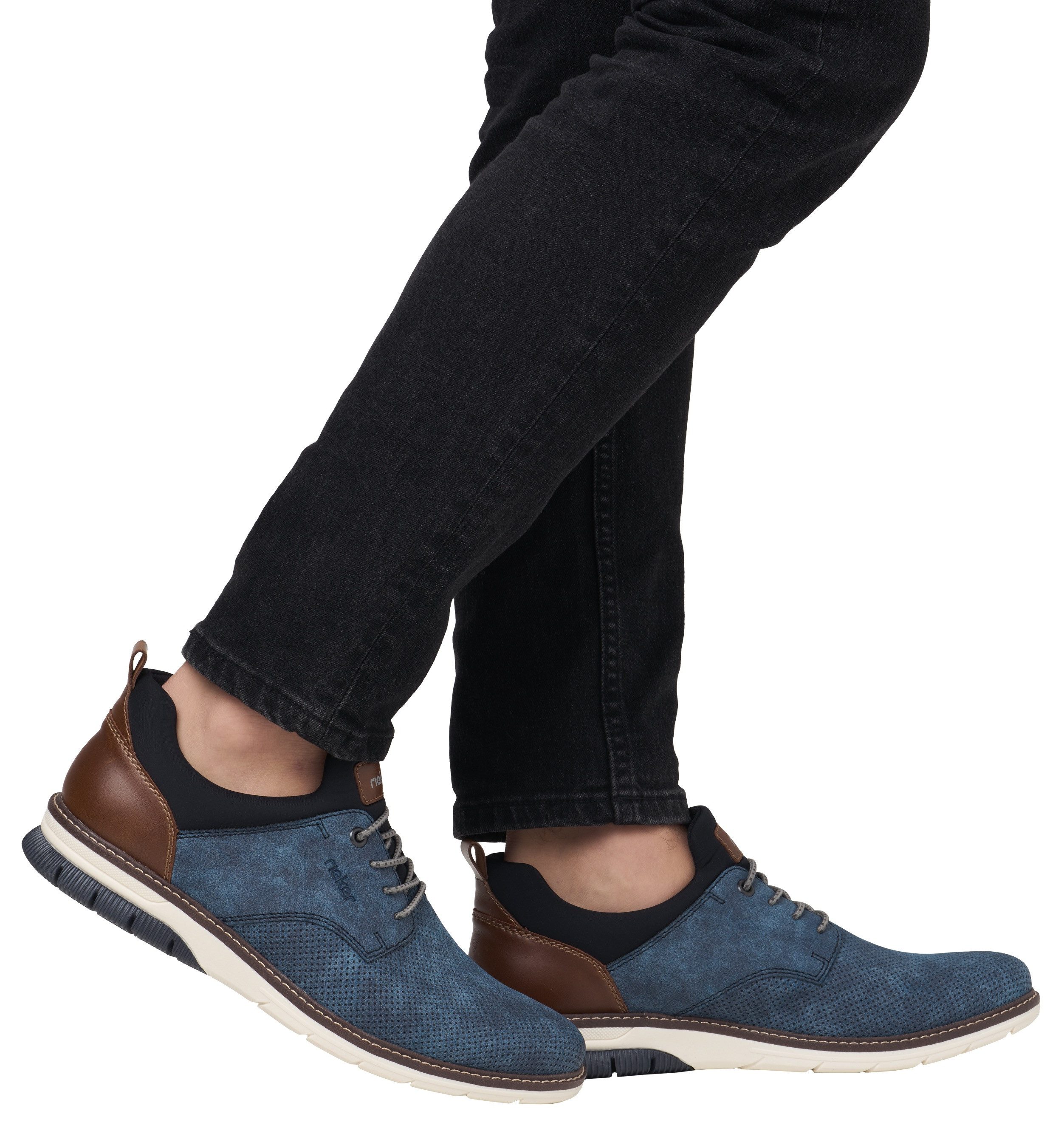 Rieker Slip-on sneakers , instapschoen, lage schoen, vrijetijdsschoen met reliëf