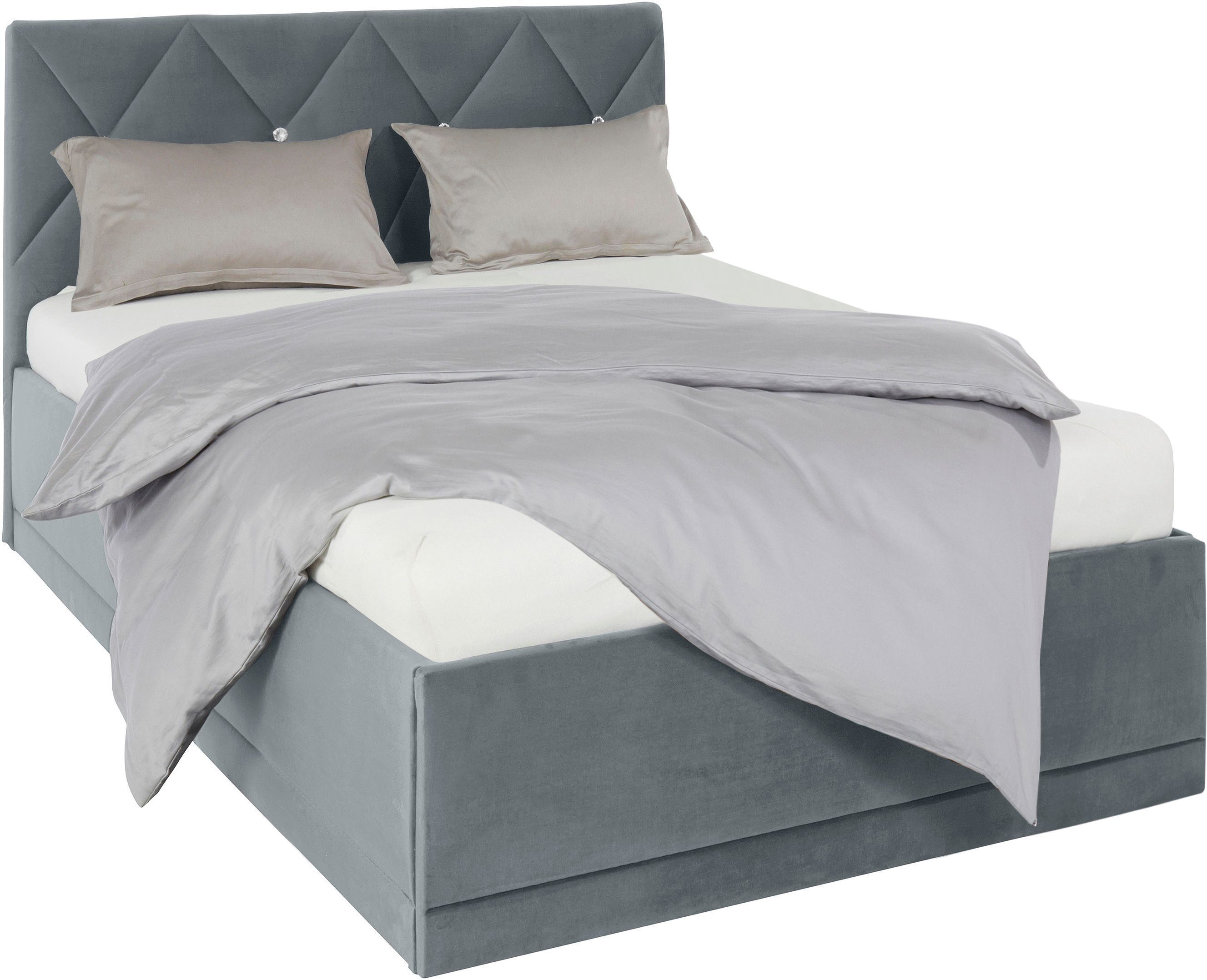 Westfalia Polsterbetten Gestoffeerd bed ADAMAS ook met bedlade, knoopdetails met stras
