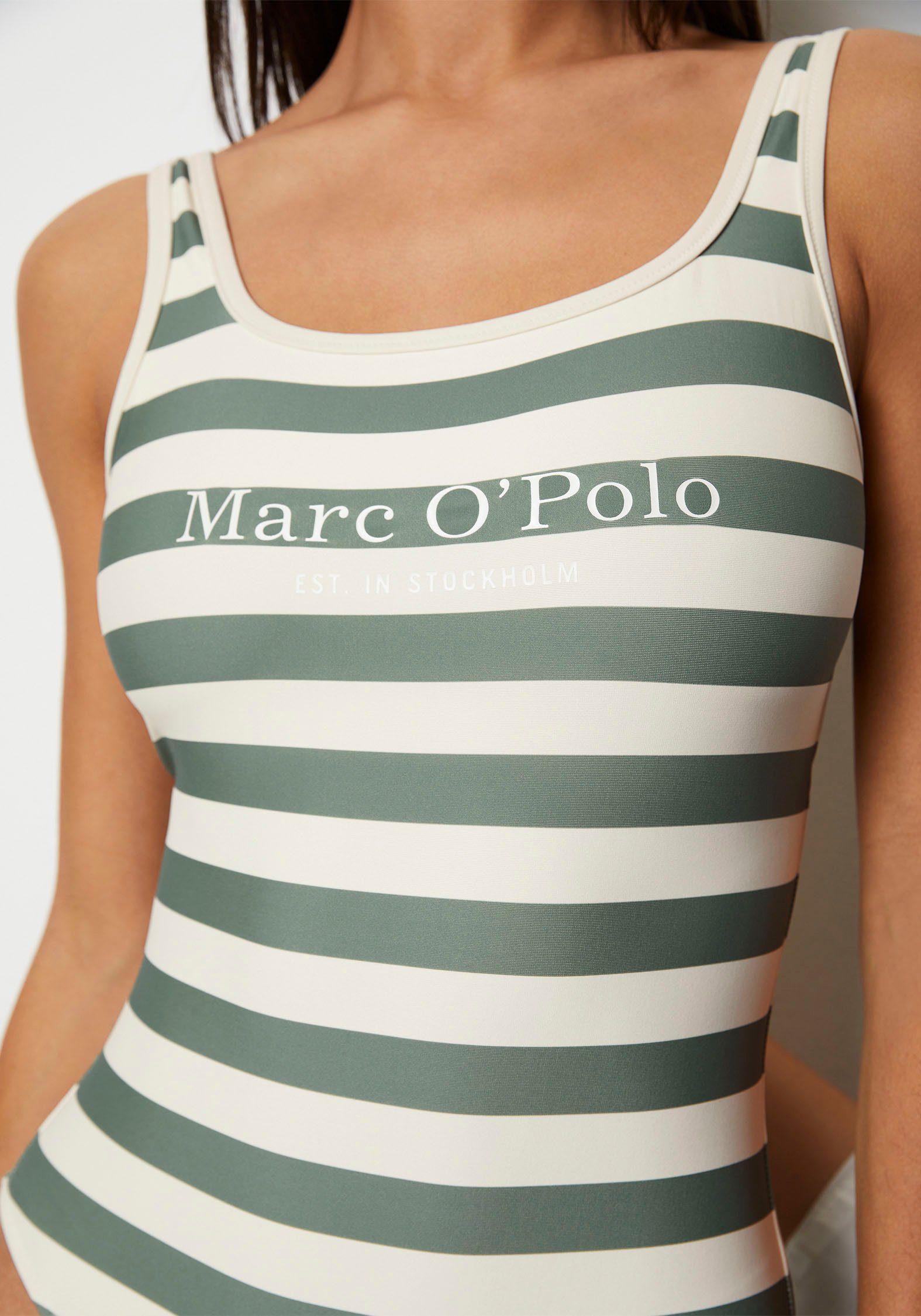 Marc O'Polo Badpak laag uitgesneden rug logo op de voorkant