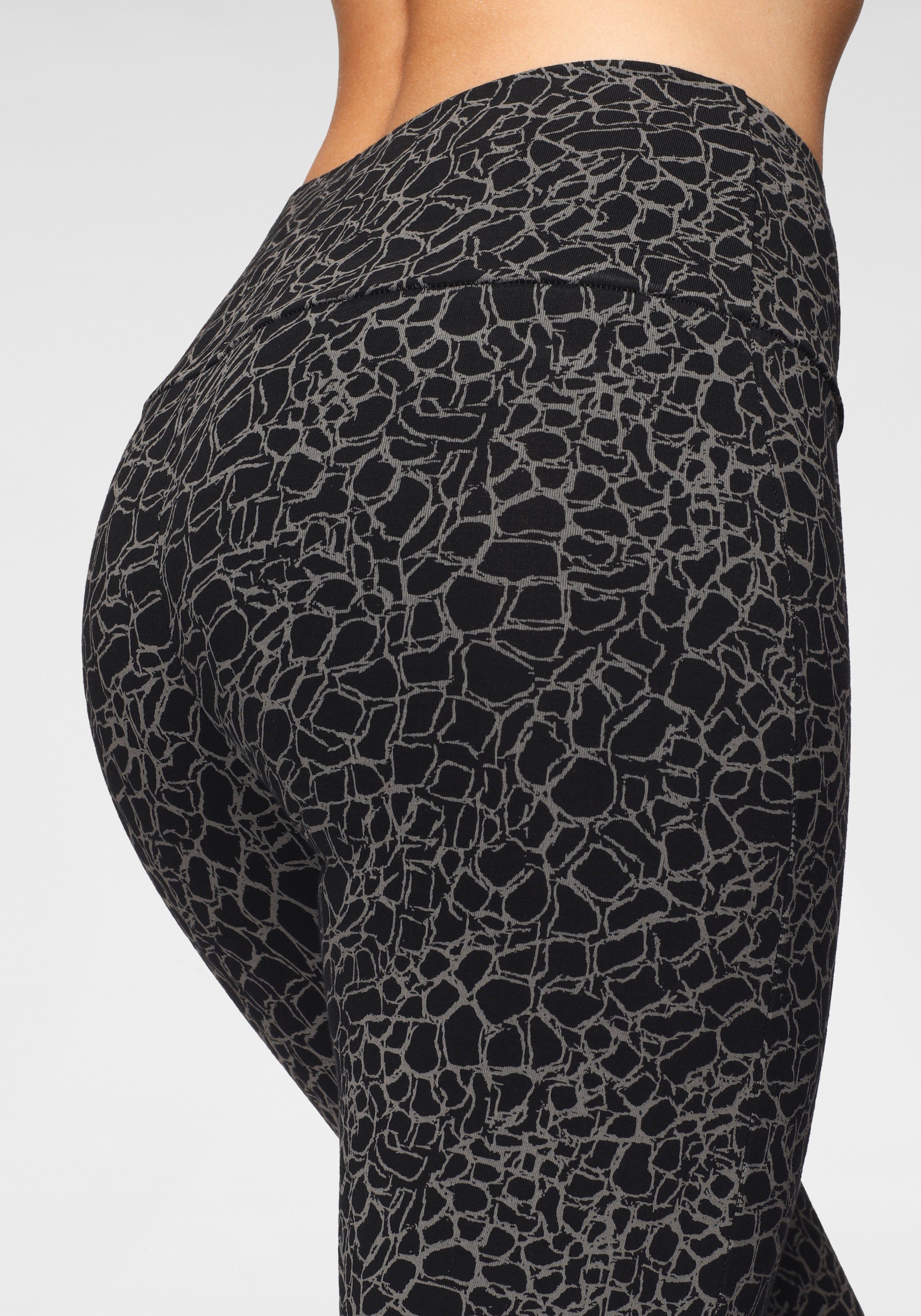 H.I.S Legging in gedessineerd en uni (Set van 2)