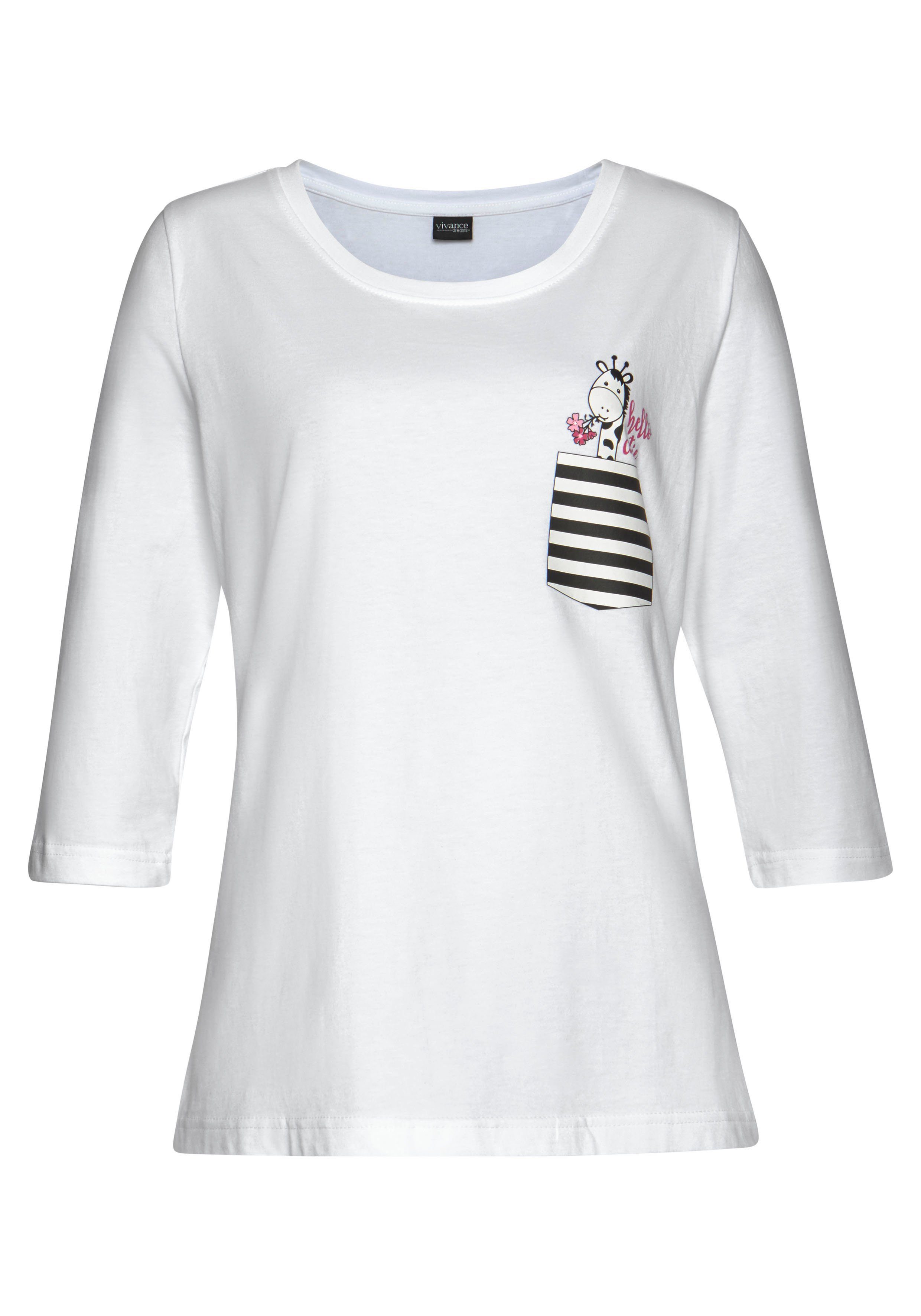 Vivance Dreams Pyjama met speelse giraffen-print (2-delig, 1 stuk)