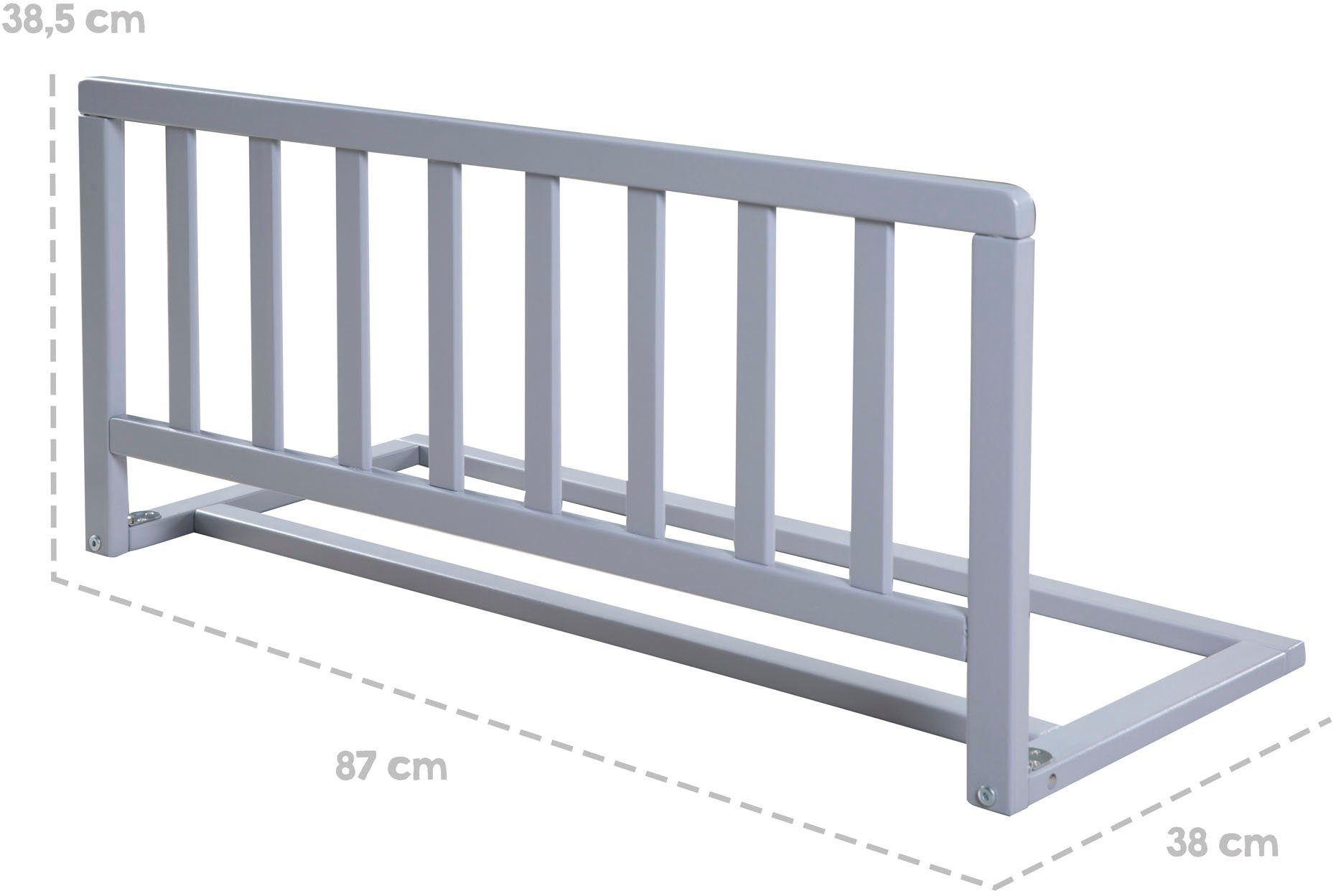 Roba® Bedhekje Bedbeschermingshekje 90 cm, taupe